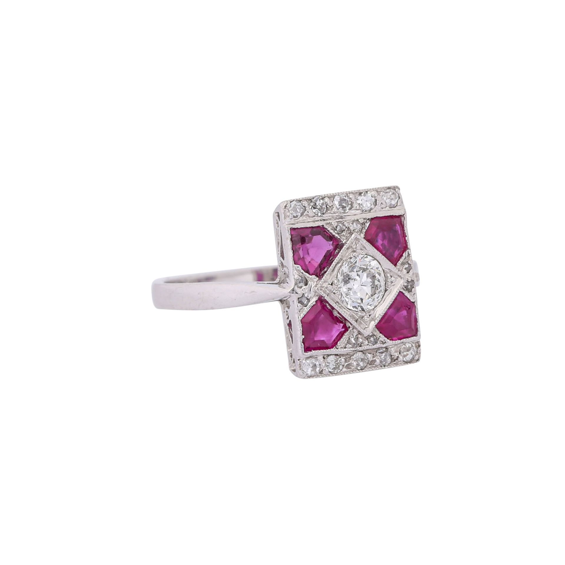 Ring im Art Déco Stil mit Altschliffdiamant ca. 0,25 ct,