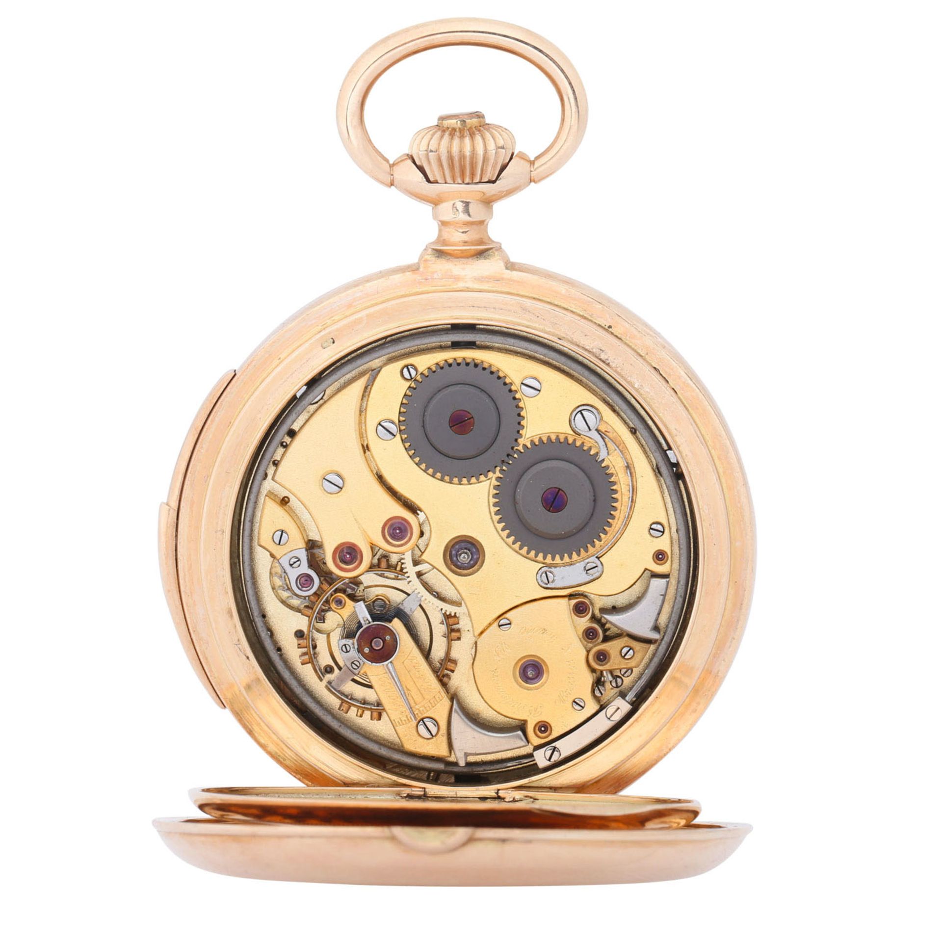 F. AUDEMARS FILS Brassus & Genéve schwere Goldsvonette Taschenuhr mit Minutenrepetition. - Bild 5 aus 10