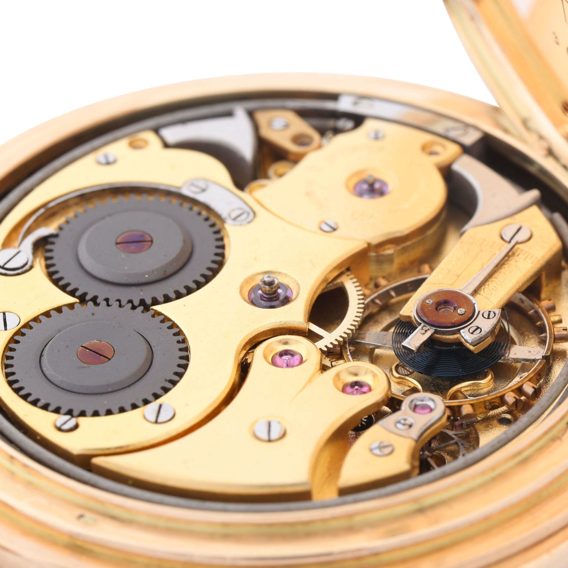 F. AUDEMARS FILS Brassus & Genéve schwere Goldsvonette Taschenuhr mit Minutenrepetition. - Bild 6 aus 10