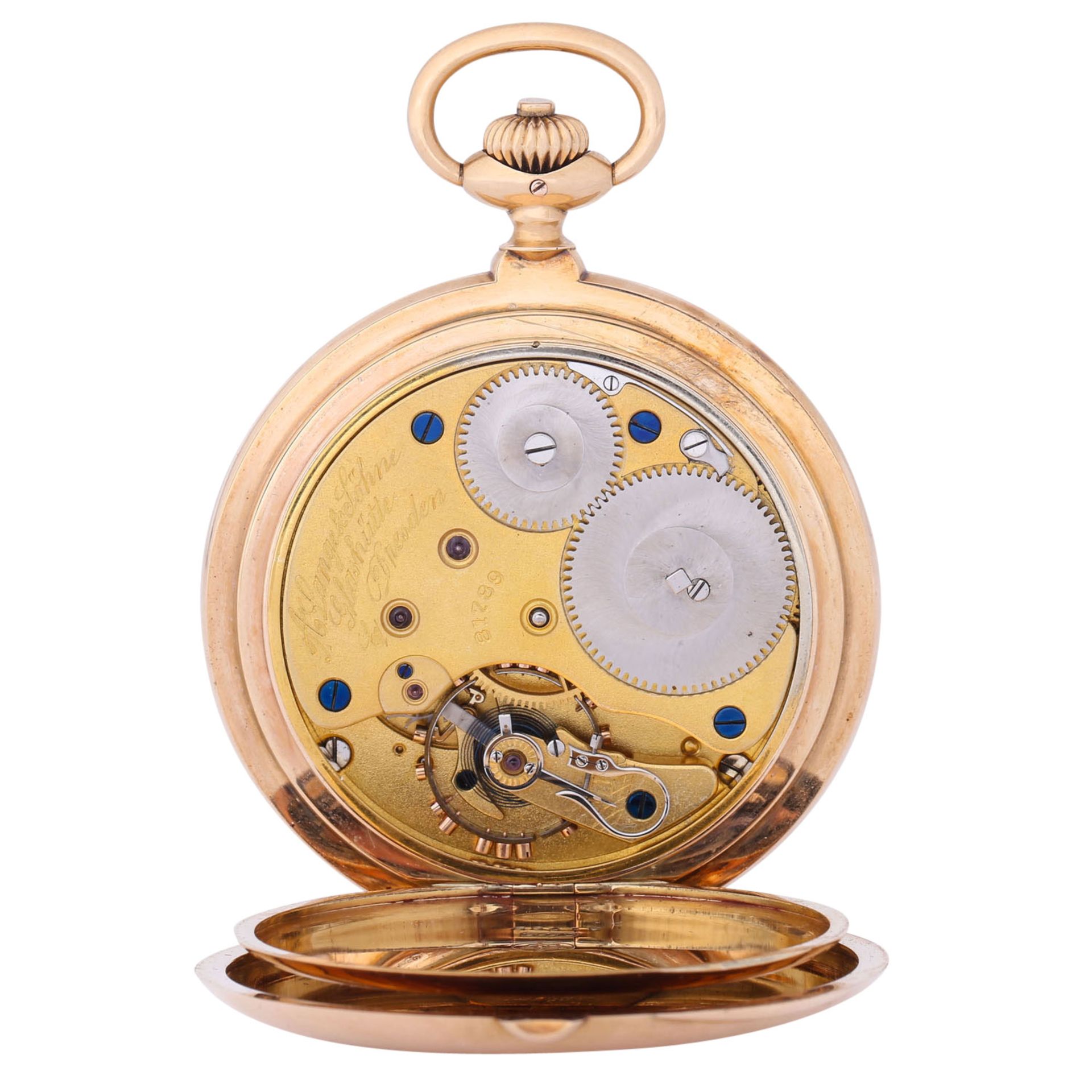 A. LANGE & SÖHNE große, schwere Goldsavonette Taschenuhr. - Bild 4 aus 10