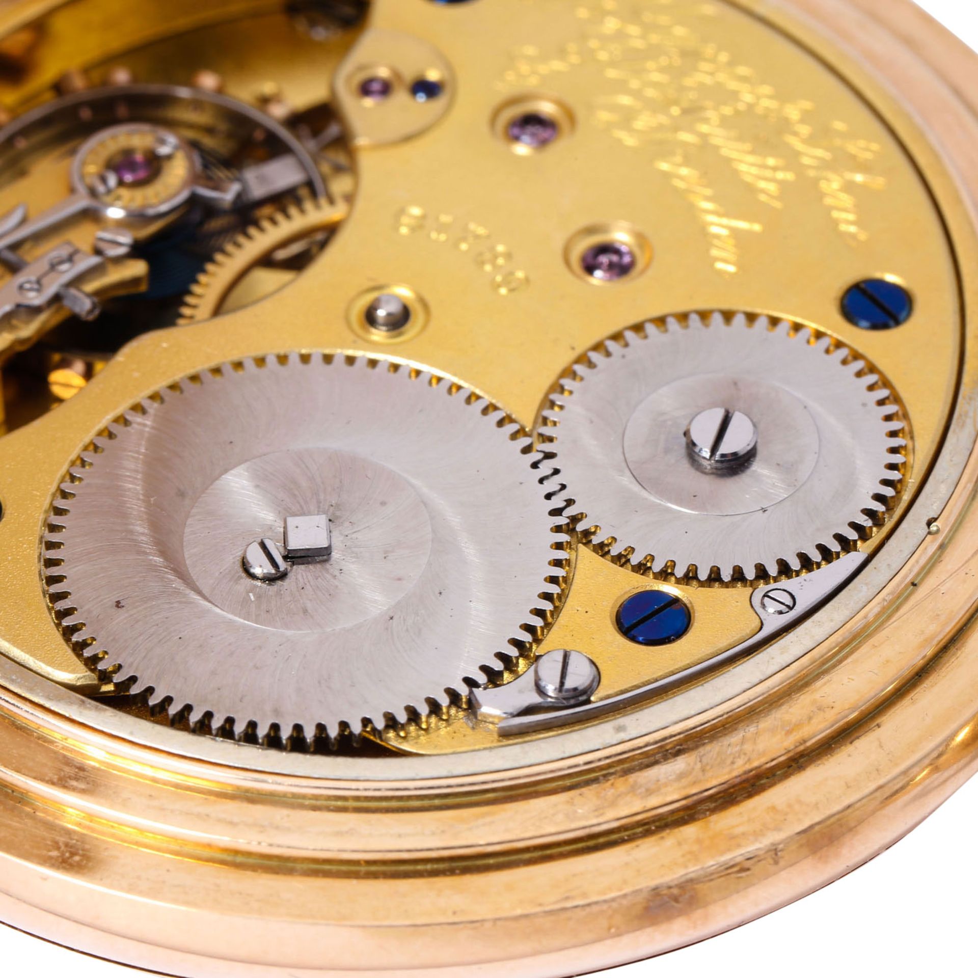 A. LANGE & SÖHNE große, schwere Goldsavonette Taschenuhr. - Bild 6 aus 10