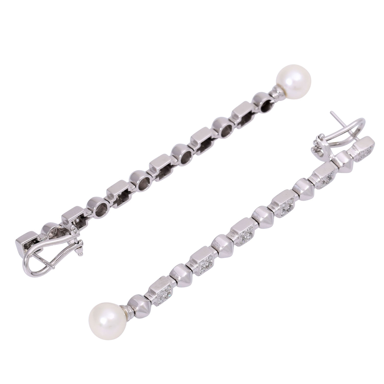 Ohrringe mit Perlen und Brillanten zus. ca. 0,9 ct, - Image 4 of 6
