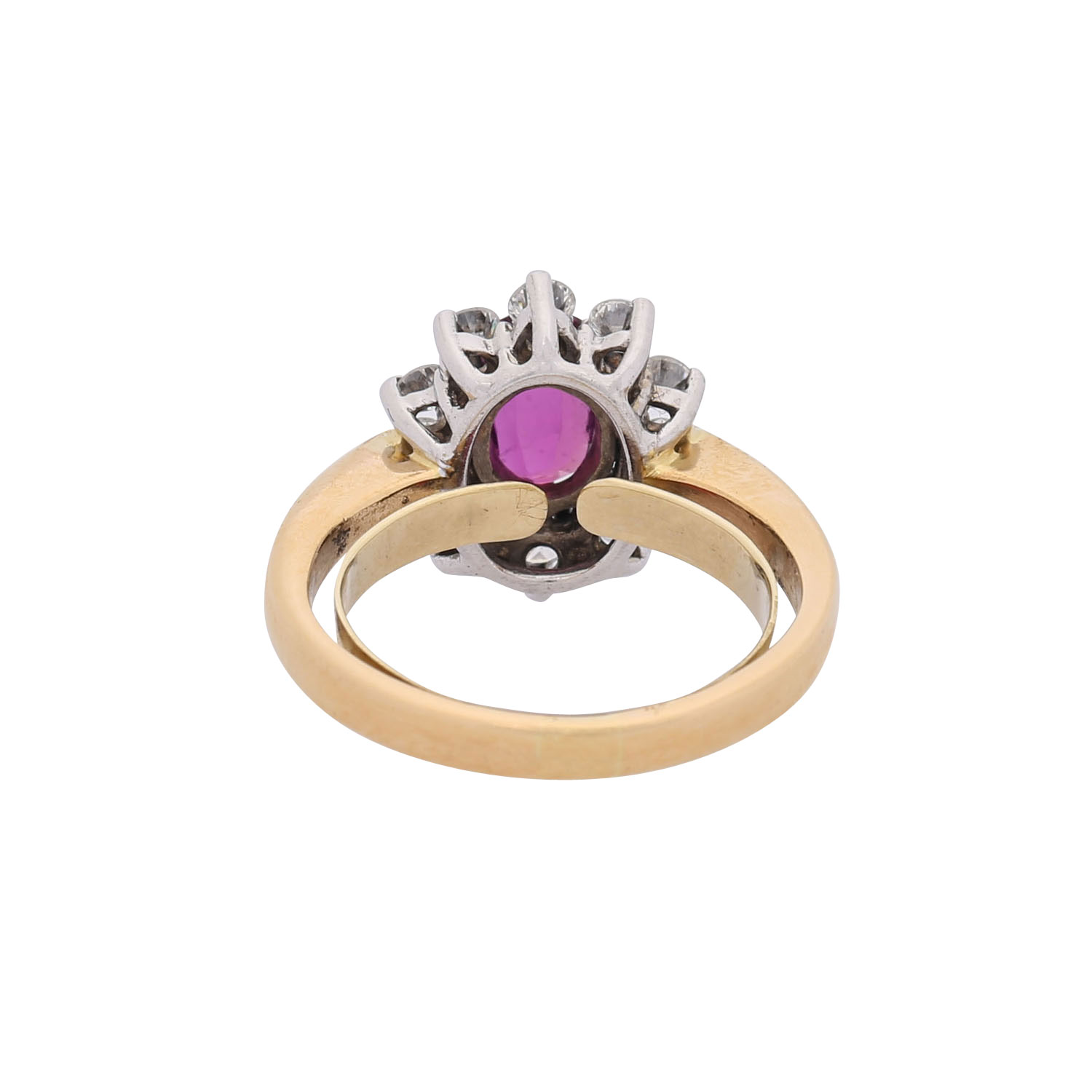 Ring mit ovalem Rubin entouriert von Brillanten zus. ca. 0,5 ct, - Image 3 of 4
