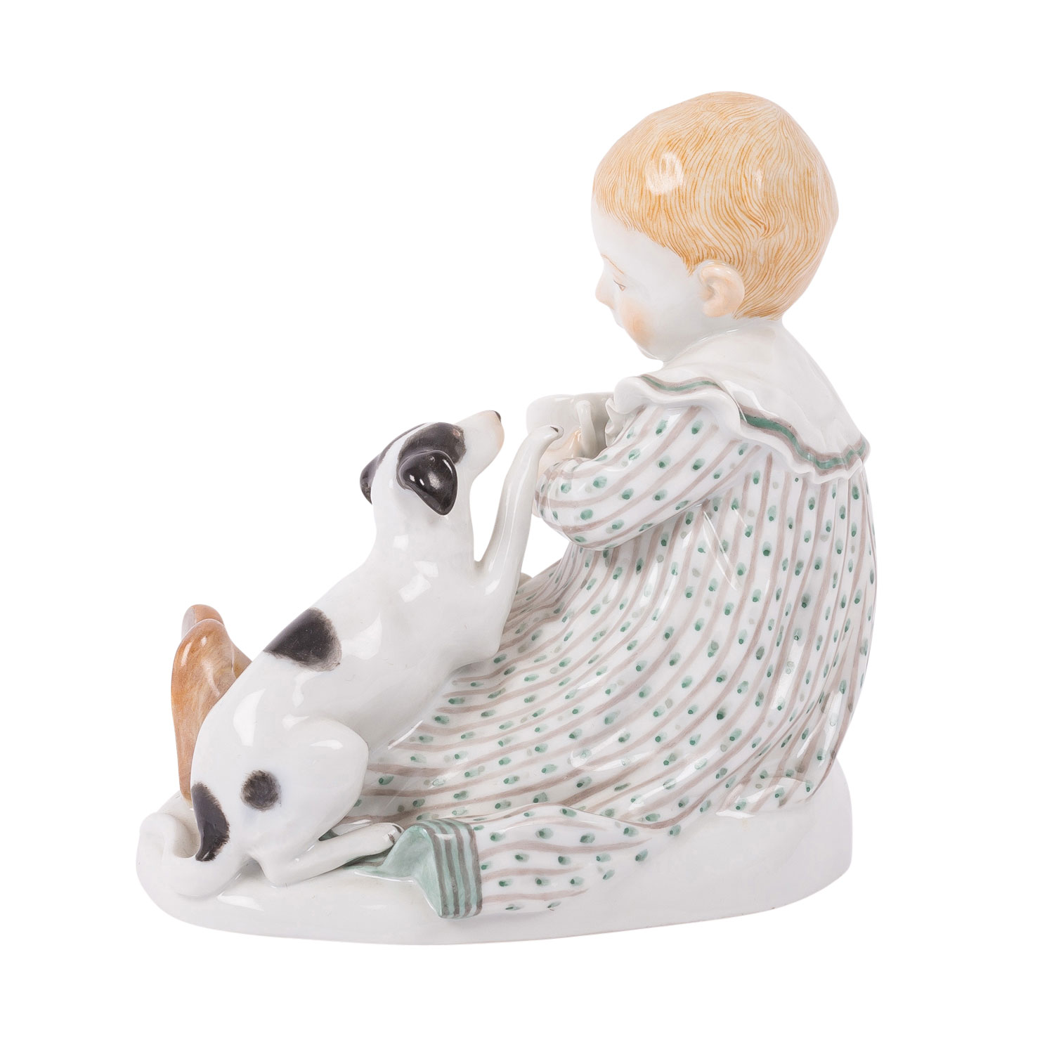 MEISSEN "Sitzendes Kind mit Hund und Milchtasse" - Image 4 of 7