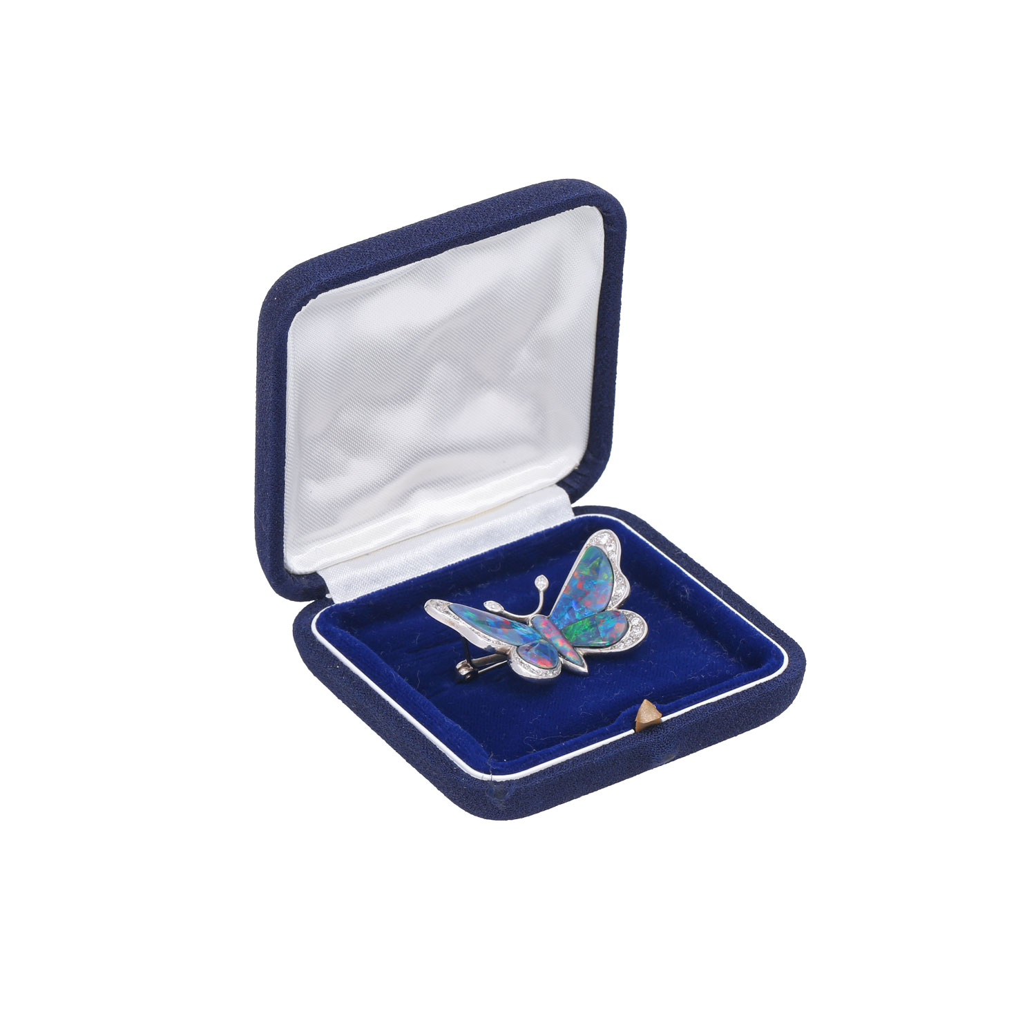 Brosche "Schmetterling" mit Opaltripletten und Diamanten von ca. 0,2 ct, - Image 5 of 5