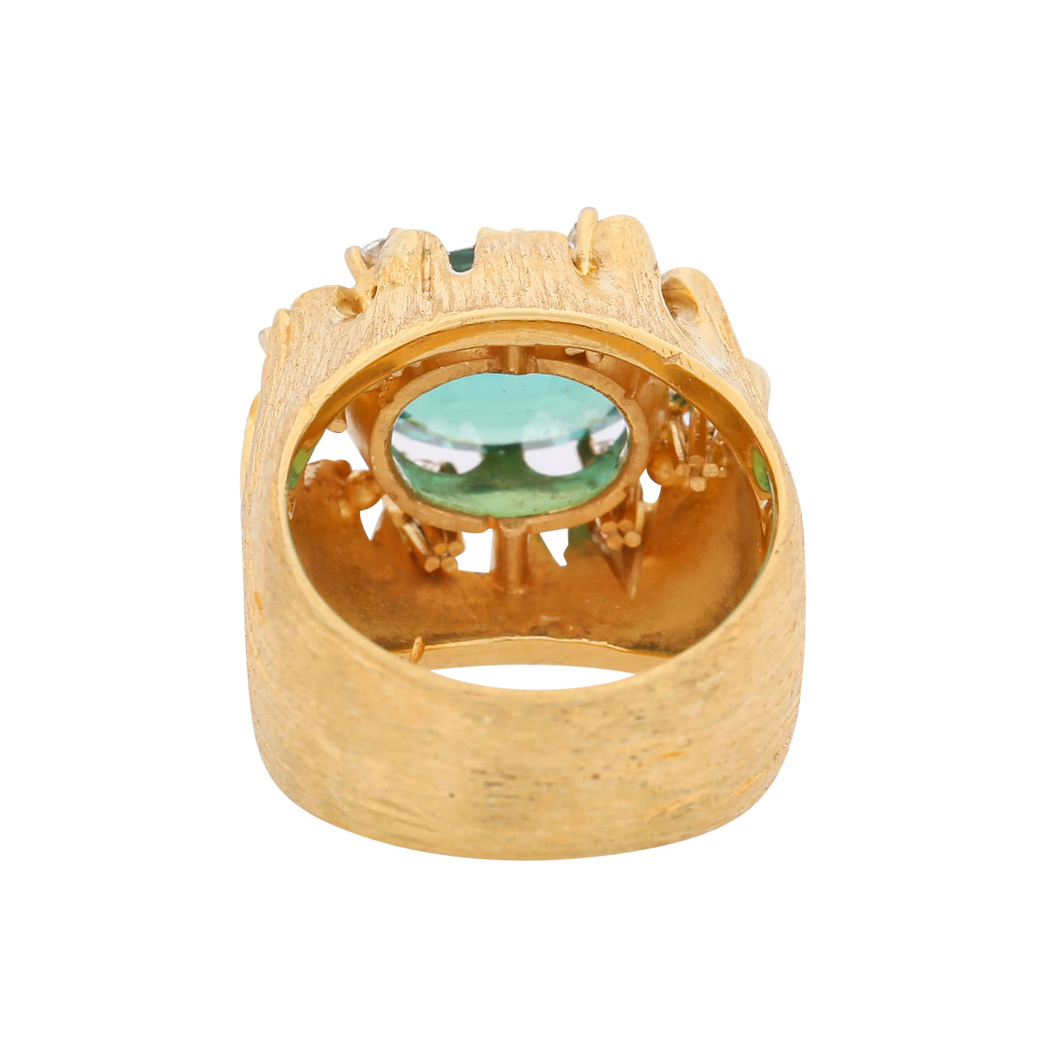 Ring mit feinem mintgrünem Turmalin und 6 Brillanten zus. ca. 0,18 ct, - Image 3 of 4