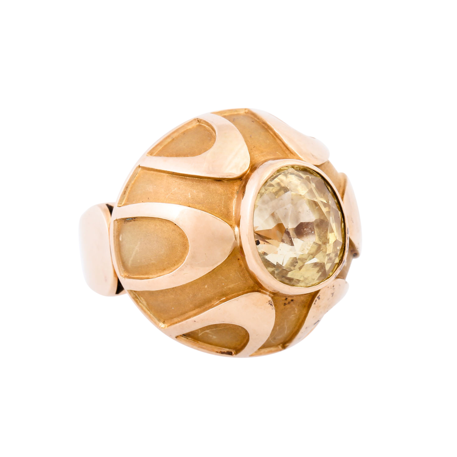 Ring mit gelbem Saphir ca. 5 ct,