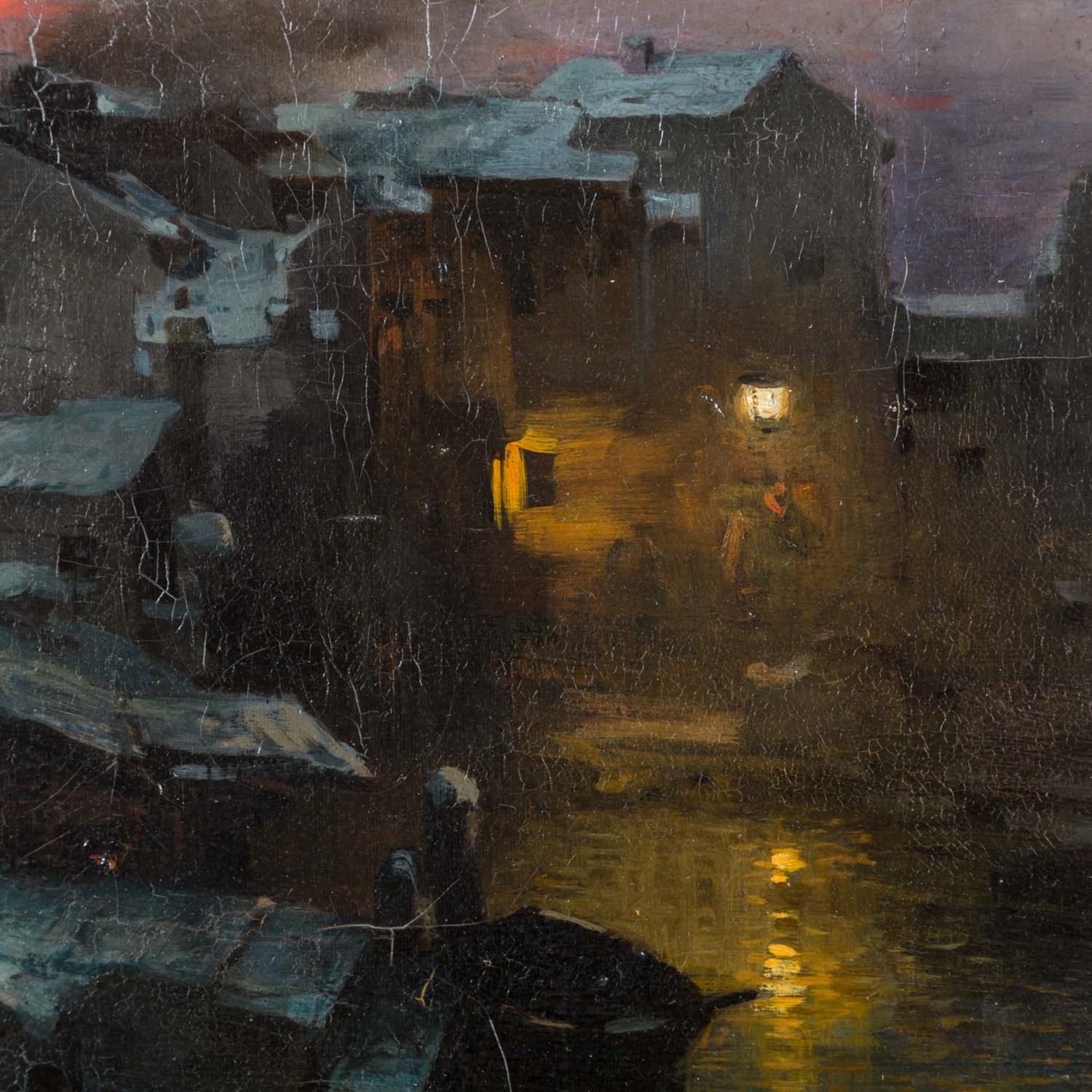 LERTINANT, ALFRED (XIX) "Sonnenuntergang über einem verschneiten Dorf" - Bild 4 aus 7