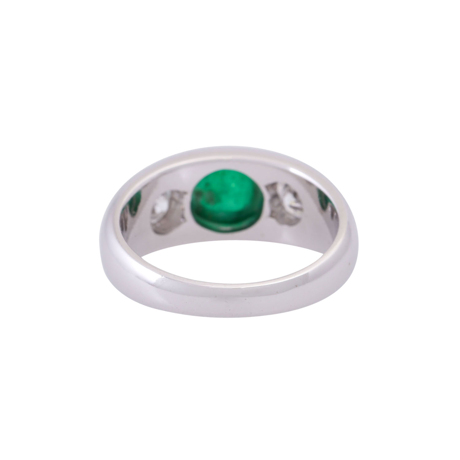 Ring mit Smaragdcabochon und 2 Brillanten - Image 4 of 4
