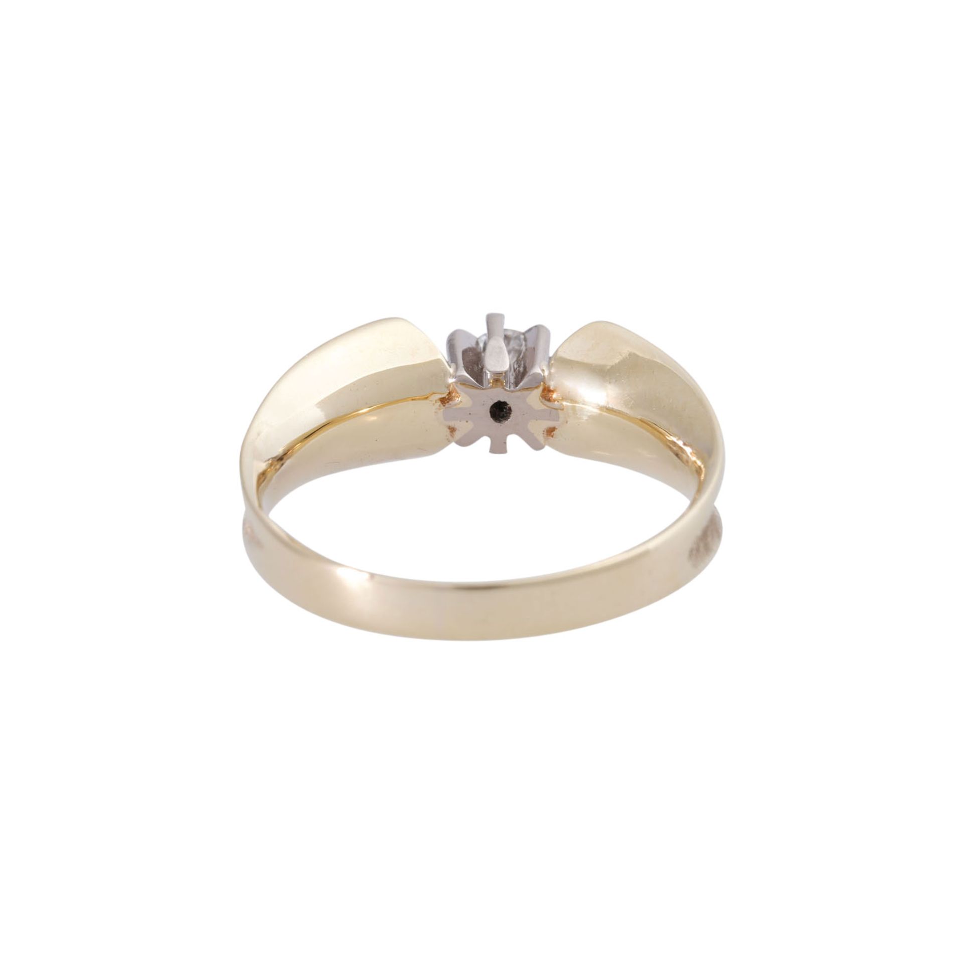 Ring mit kleinem Brillant ca. 0,15 ct, - Bild 4 aus 5