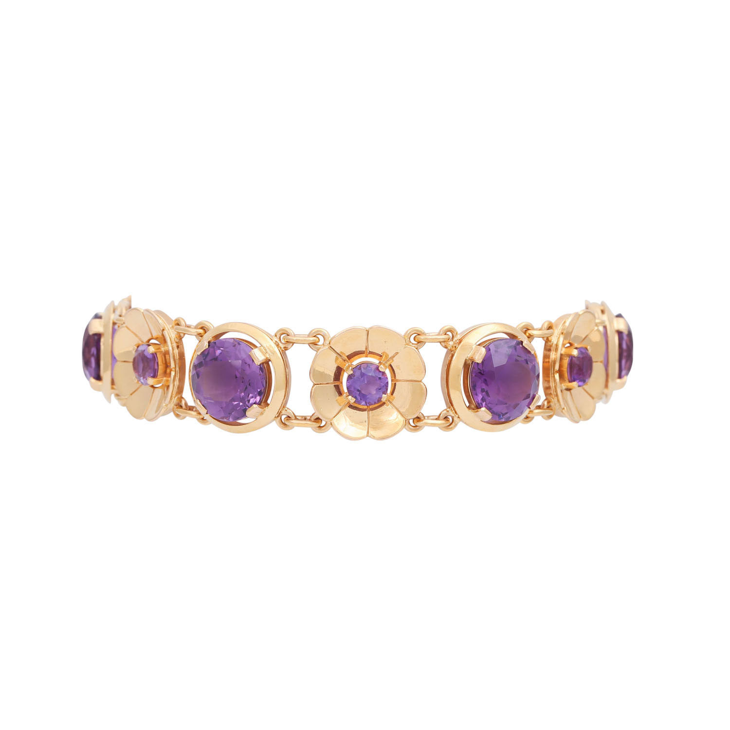 Armband "Blüten" mit Amethysten,