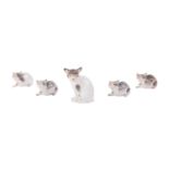 MEISSEN "Konvolut 5 Miniatur-Tierfiguren" 20.Jh.