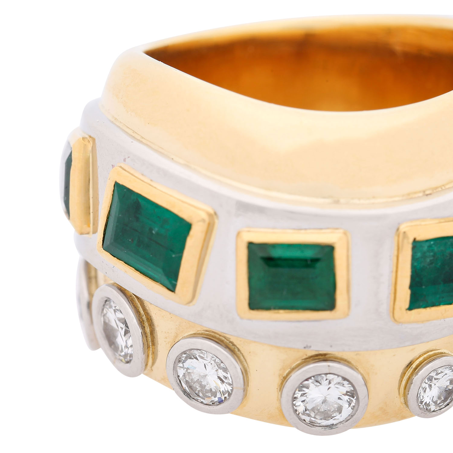 Unikat Ring mit 5 Smaragden und 6 Brillanten zus. ca. 0,95 ct, - Image 4 of 4