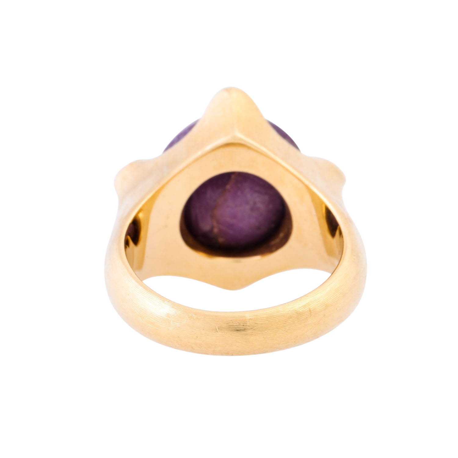 Ring mit purpurfarbenem Sternsaphir und 4 Brillanten zus. ca. 0,1 ct, - Image 4 of 5