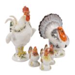 MEISSEN, Konvolut-Miniaturfiguren "Hühnervieh" 20.Jh.