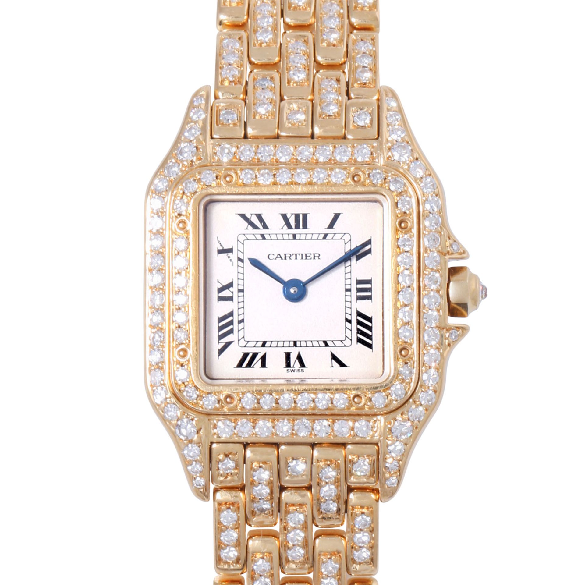 CARTIER Panthere Damen Schmuckuhr, komplett ausgefasst mit 300 Diamanten, Ref. 866919.