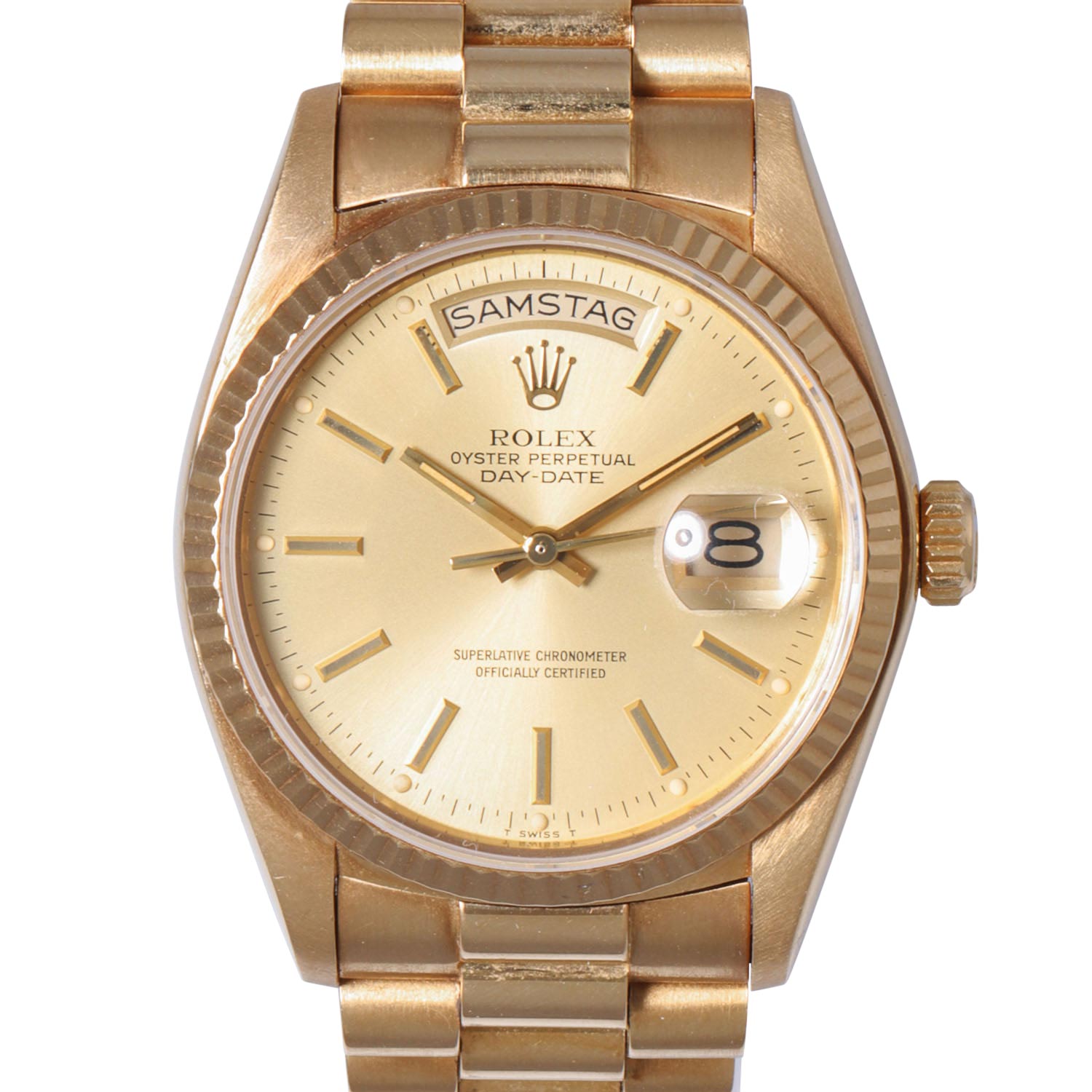 ROLEX Vintage Single-quick Day-Date Armbanduhr, Ref. 18038. Ca. 1978.