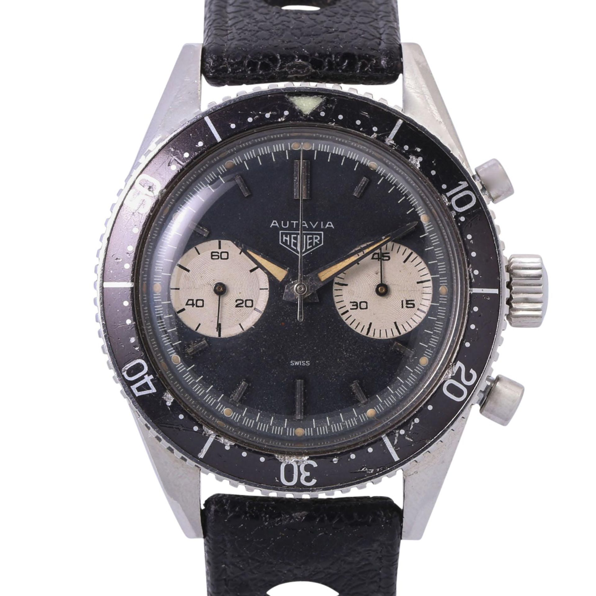 HEUER Vintage Autavia "Andretti" sehr seltene 2. Serie, Ref. 3646. Ca. 1965.