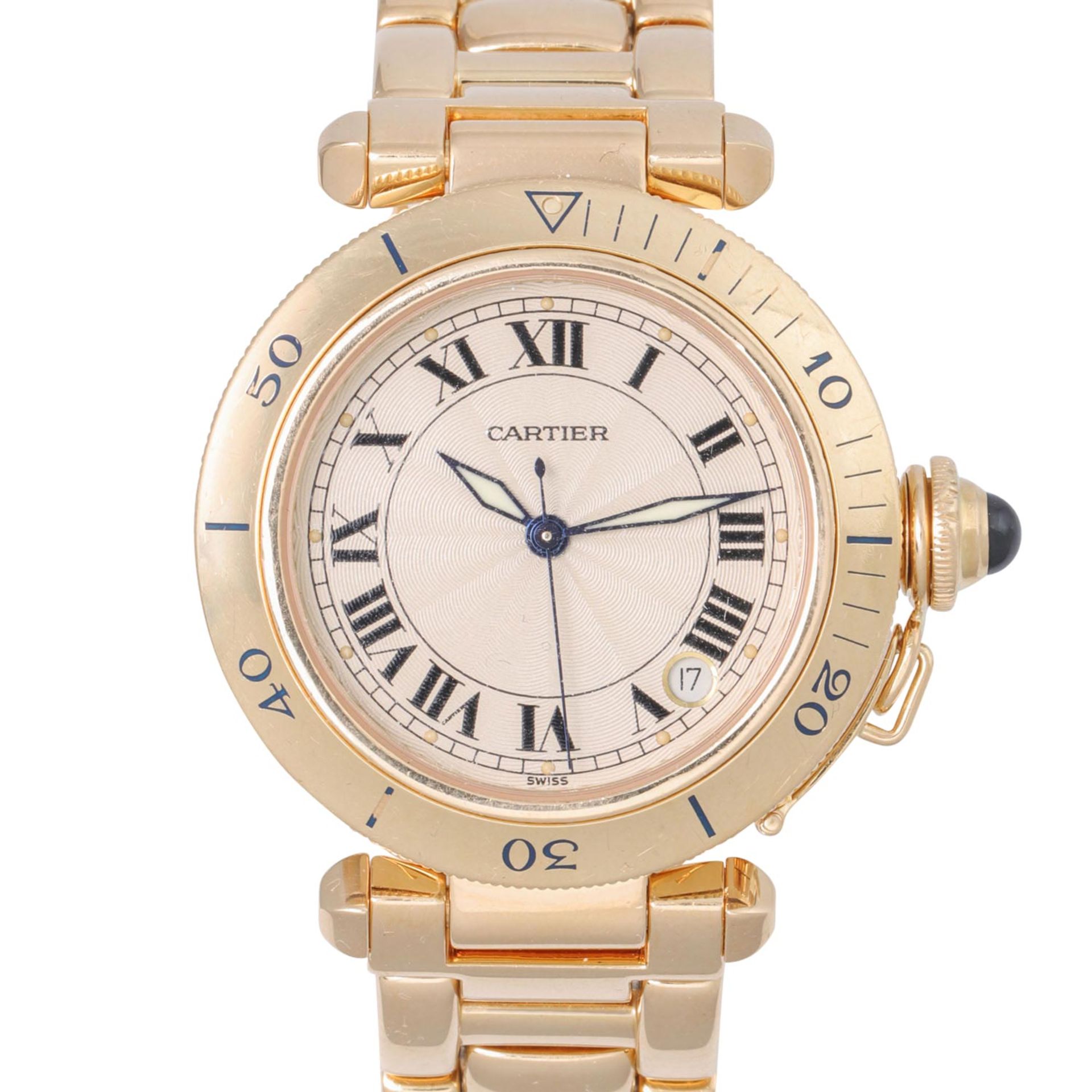 CARTIER Pasha Neo-Vintage Armbanduhr, Ref. 1035. Wempe Service 07/2022.