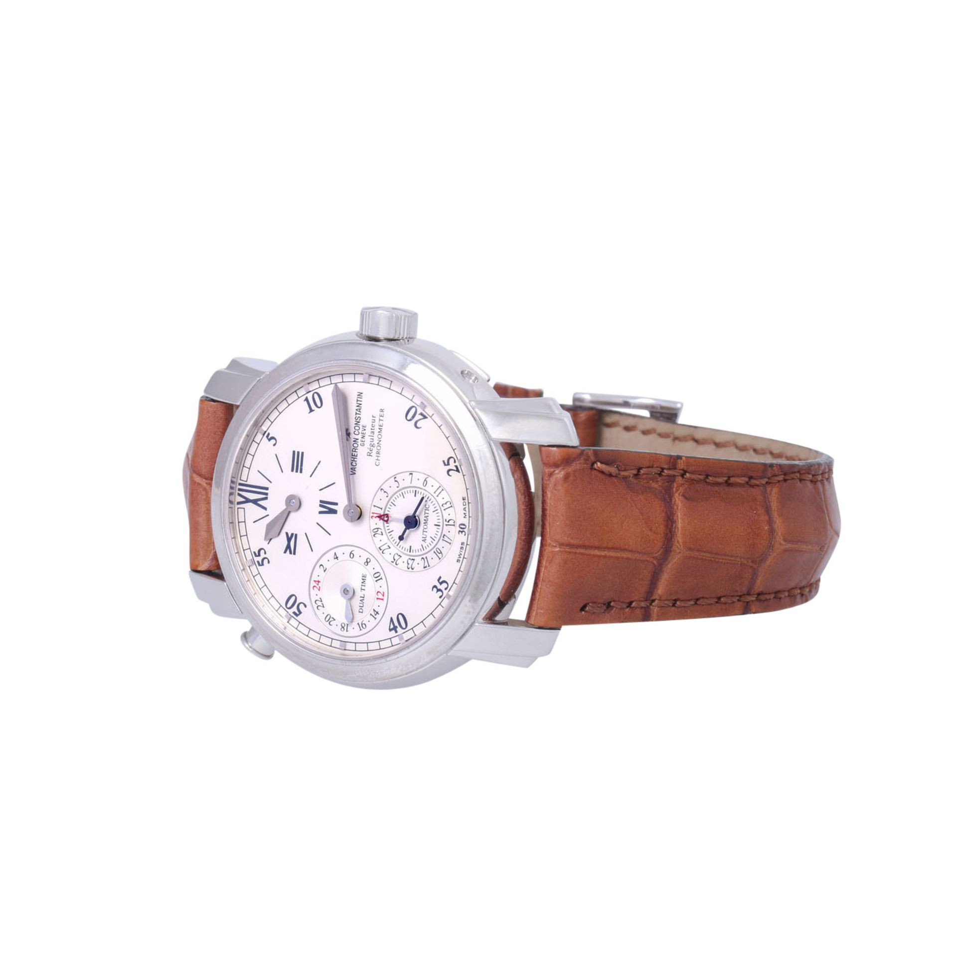 VACHERON CONSTANTIN Malte "Regulateur GMT" hochfeine Herren Armbanduhr, Ref. 42005/000G. Full Set au - Bild 8 aus 9