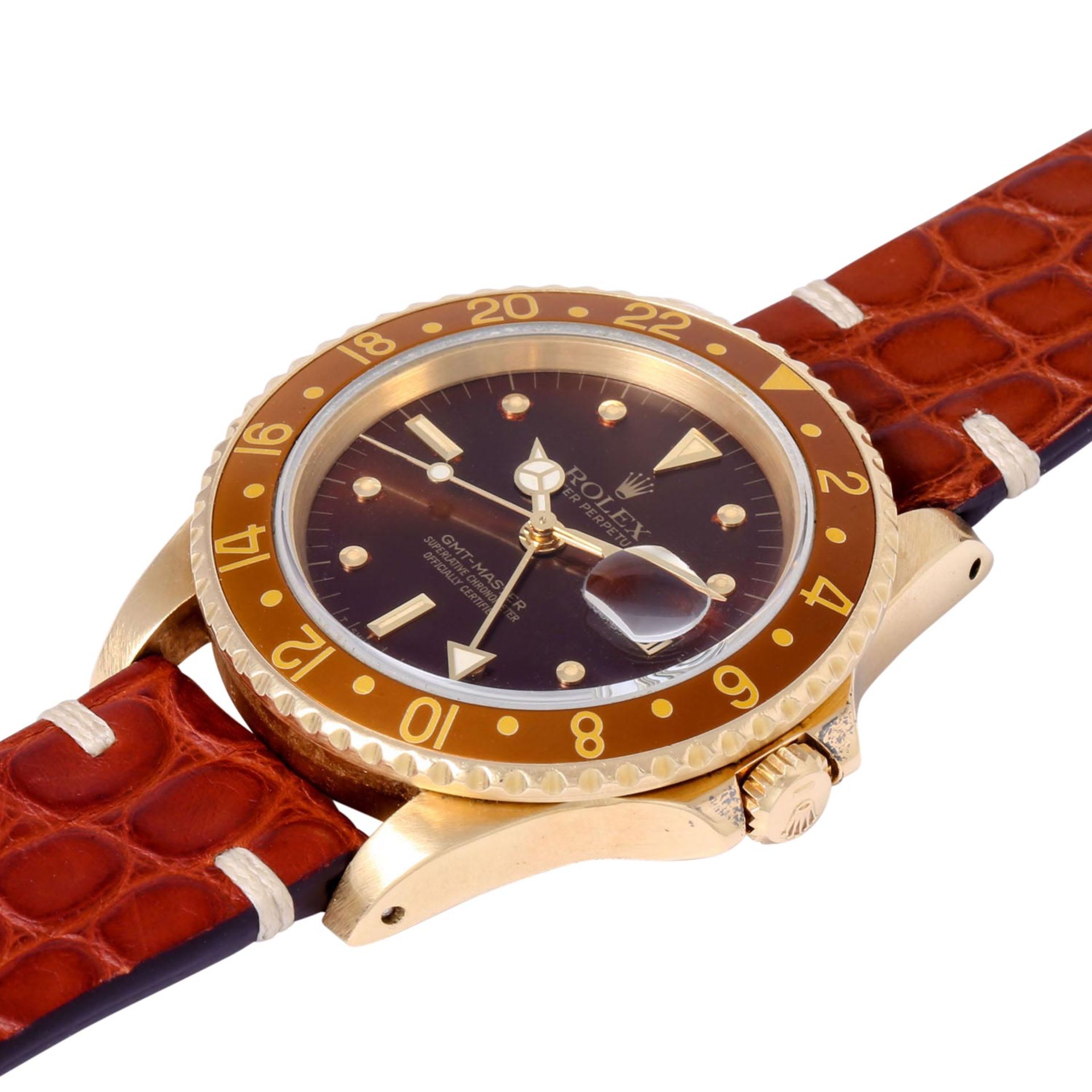 ROLEX Vintage GMT-Master "Tigerauge" mit Nipple-dial, Ref. 16758. Herren Armbanduhr aus ca. 1983. - Image 5 of 7