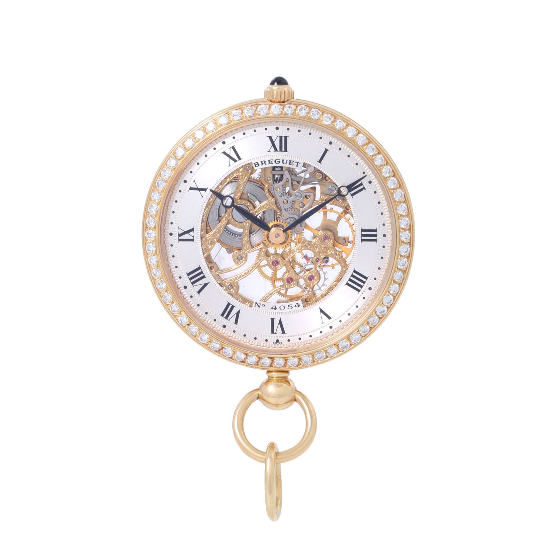 BREGUET hochfeine und sehr seltene Skelett Taschenuhr Anhängeuhr.