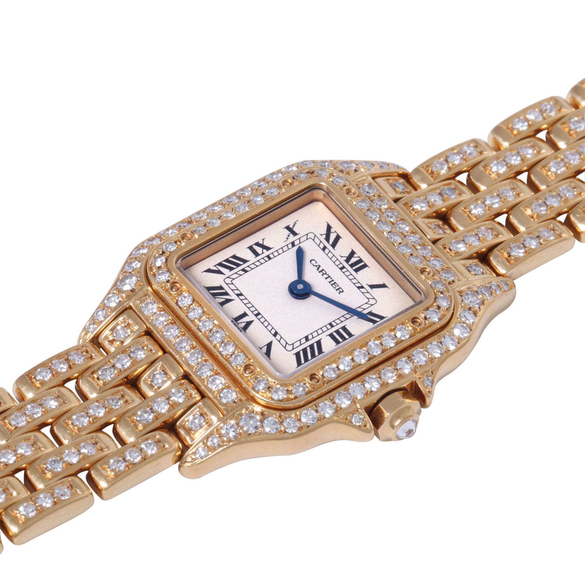 CARTIER Panthere Damen Schmuckuhr, komplett ausgefasst mit 300 Diamanten, Ref. 866919. - Image 5 of 7