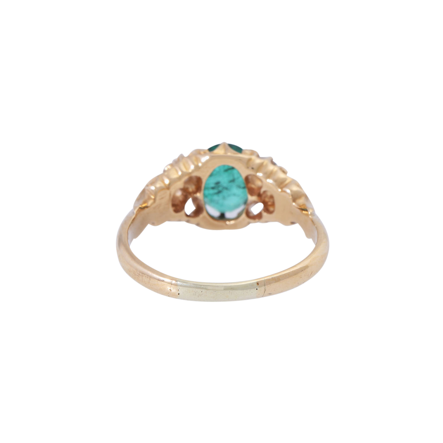 Ring mit Smaragd und Altschliffdiamanten zus. ca. 0,35 ct, - Image 4 of 5