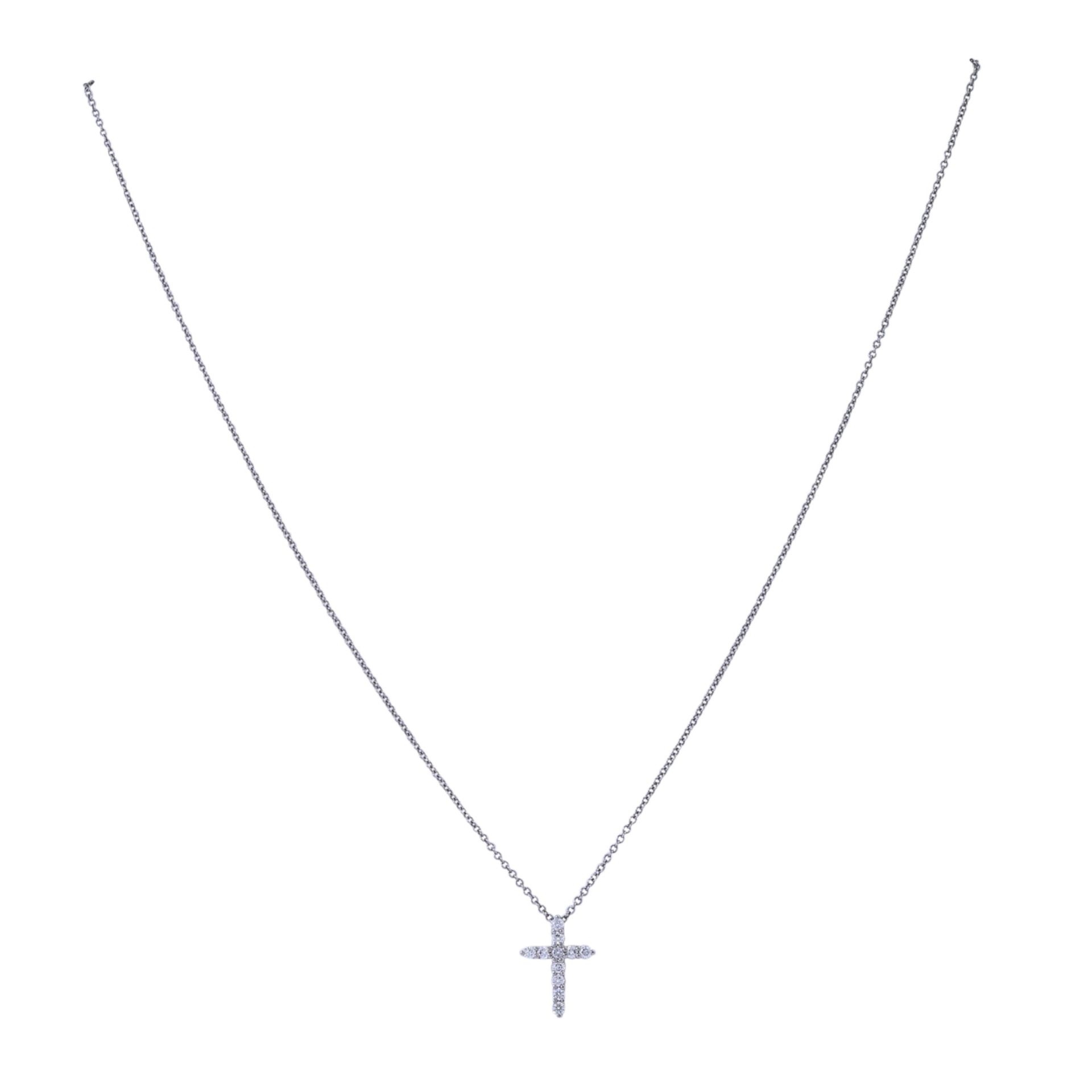 TIFFANY & CO Kette mit Anhänger "Kreuz" mit Brillanten, - Image 2 of 5