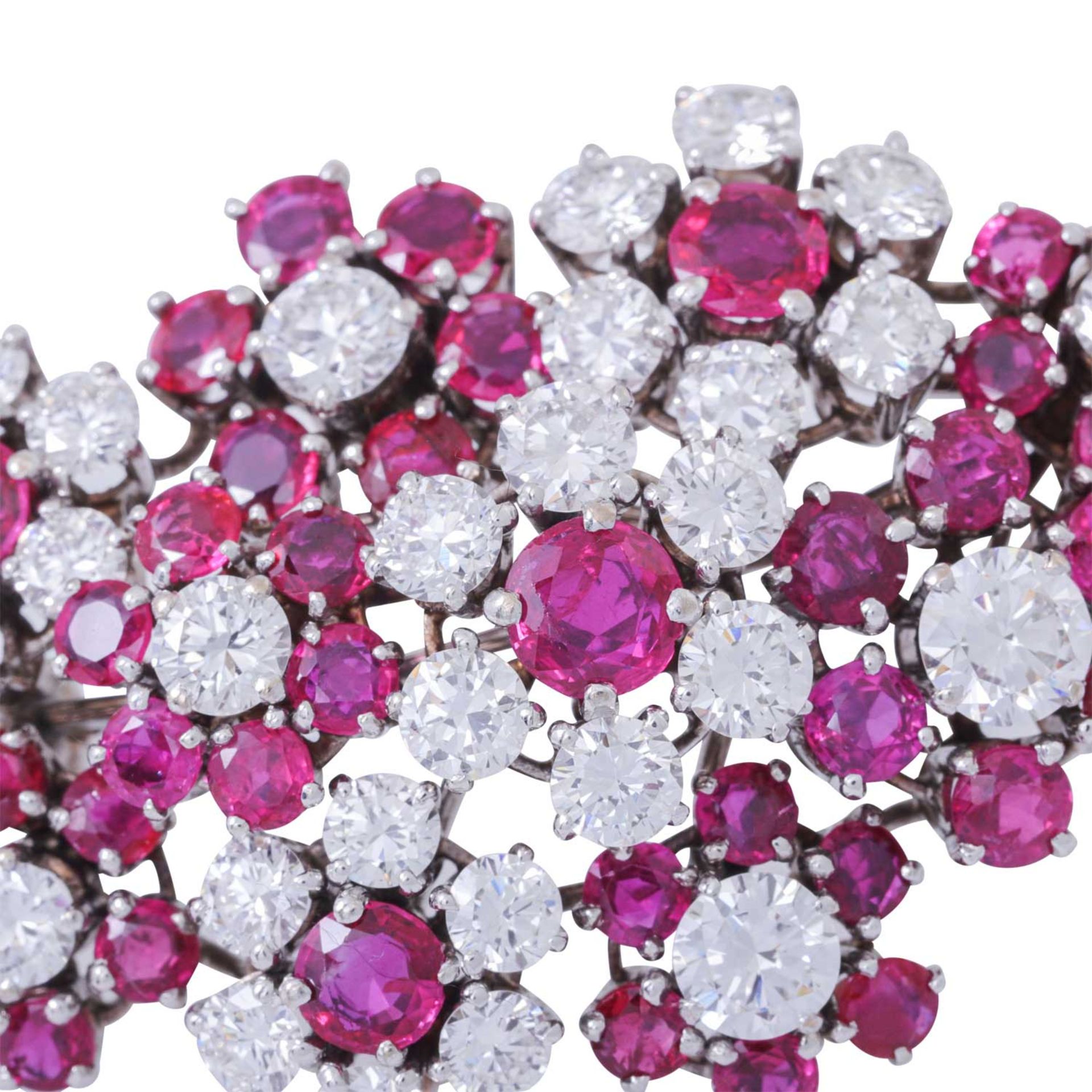 Brosche "Blumenstrauß" mit Rubinen und Diamanten - Bild 4 aus 4