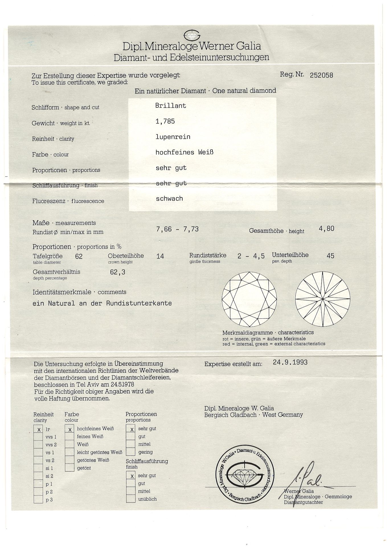 Solitäranhänger mit Brillant von ca. 1,78 ct, - Bild 7 aus 7