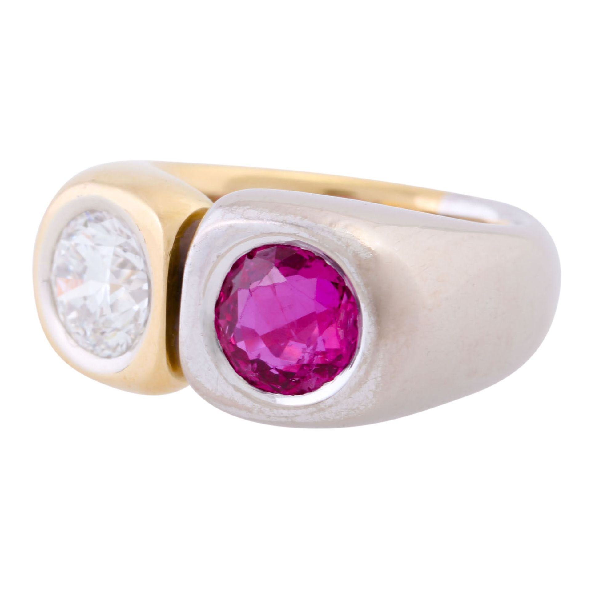 Ring mit Rubin ca. 2,1 ct und Brillant ca. 1,7 ct, - Bild 5 aus 5