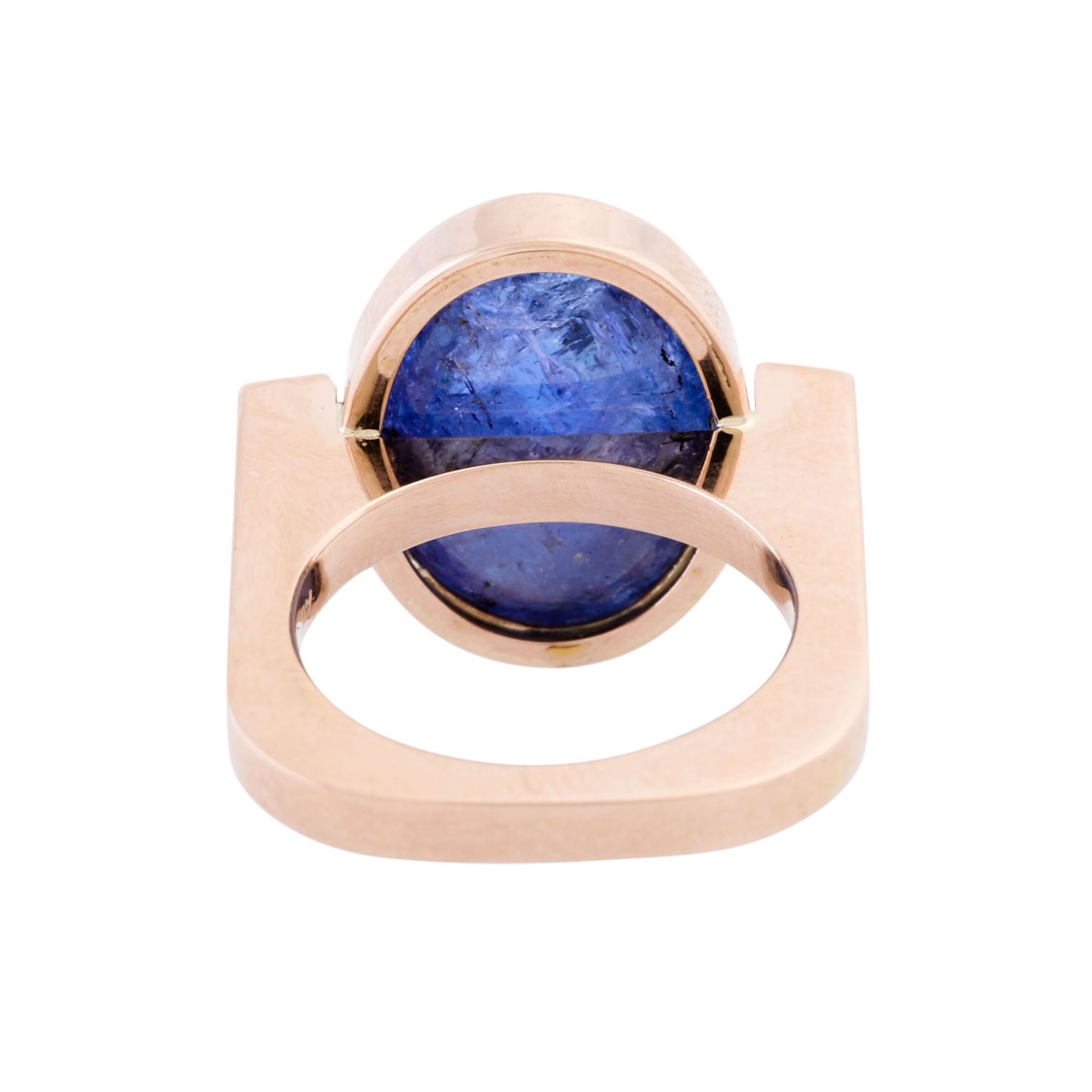 Ring mit ovalem Tansanit ca. 38 ct flankiert von Brillanten zus. ca. 0,06 ct, - Image 4 of 5