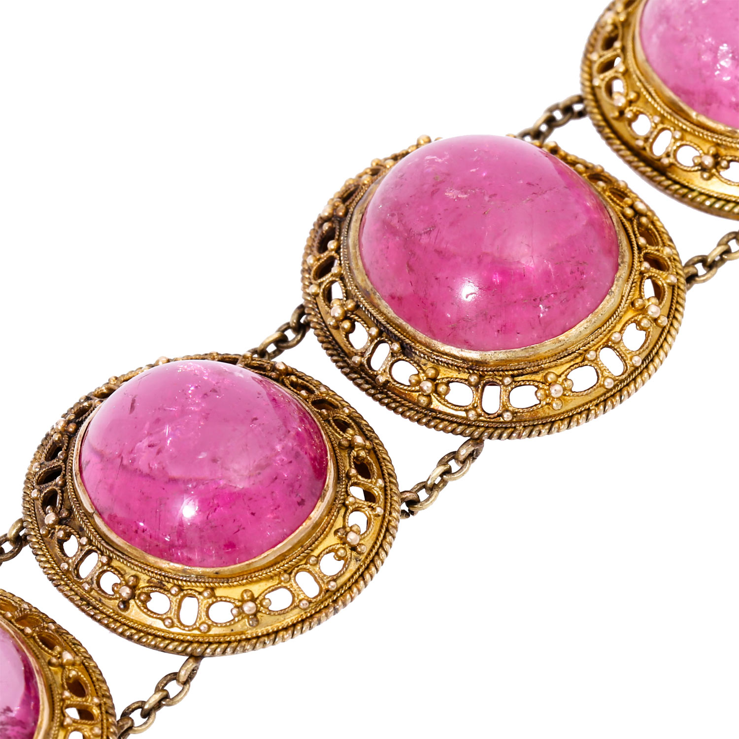 Armband mit 7 schönen rosa Turmalincabochons - Image 4 of 5