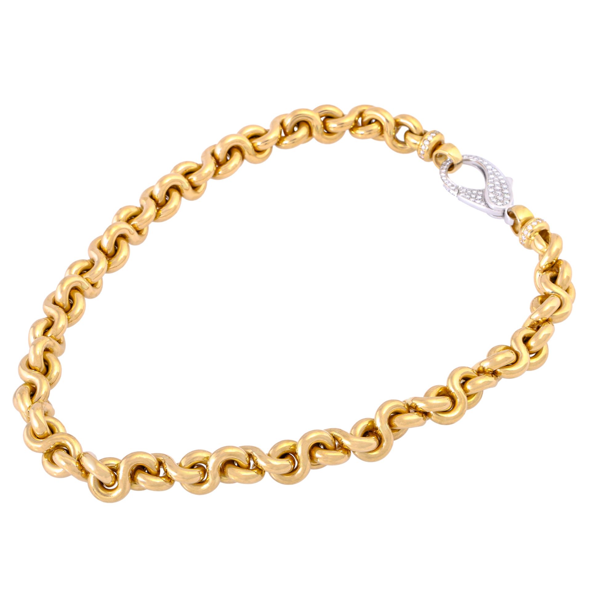 Exklusives Collier mit Schmuckkarabiner besetzt mit Brillanten, - Image 3 of 6