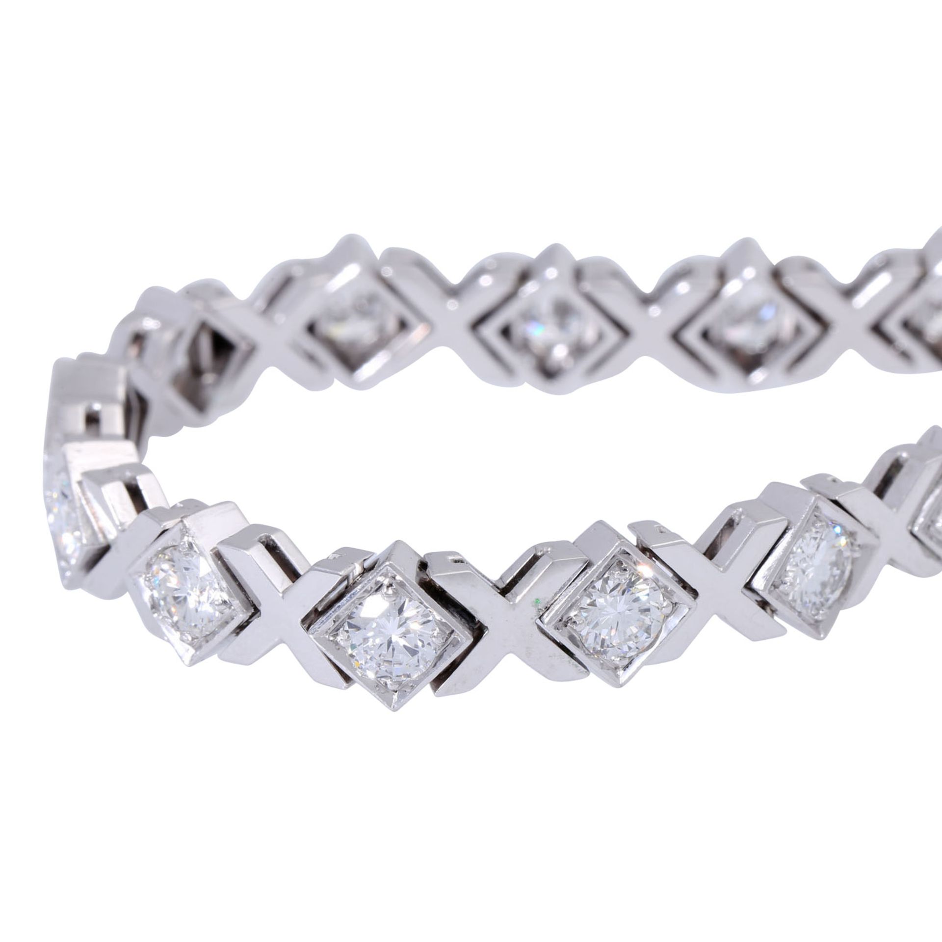 Armband mit 19 Brillanten zus. ca. 6,2 ct, - Bild 5 aus 5