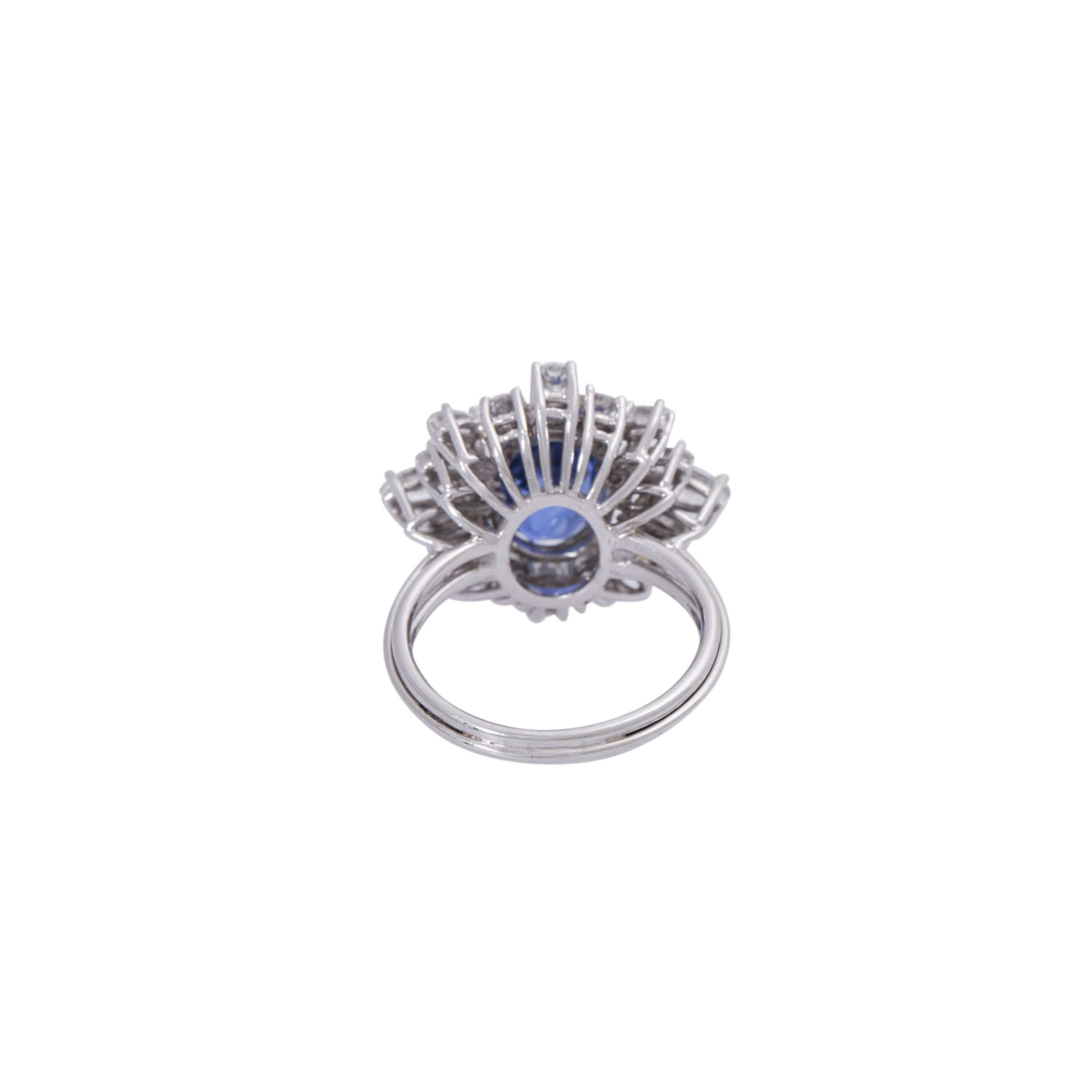 Ring mit feinem Saphir und Diamanten zus. ca. 1,2 ct - Bild 4 aus 5