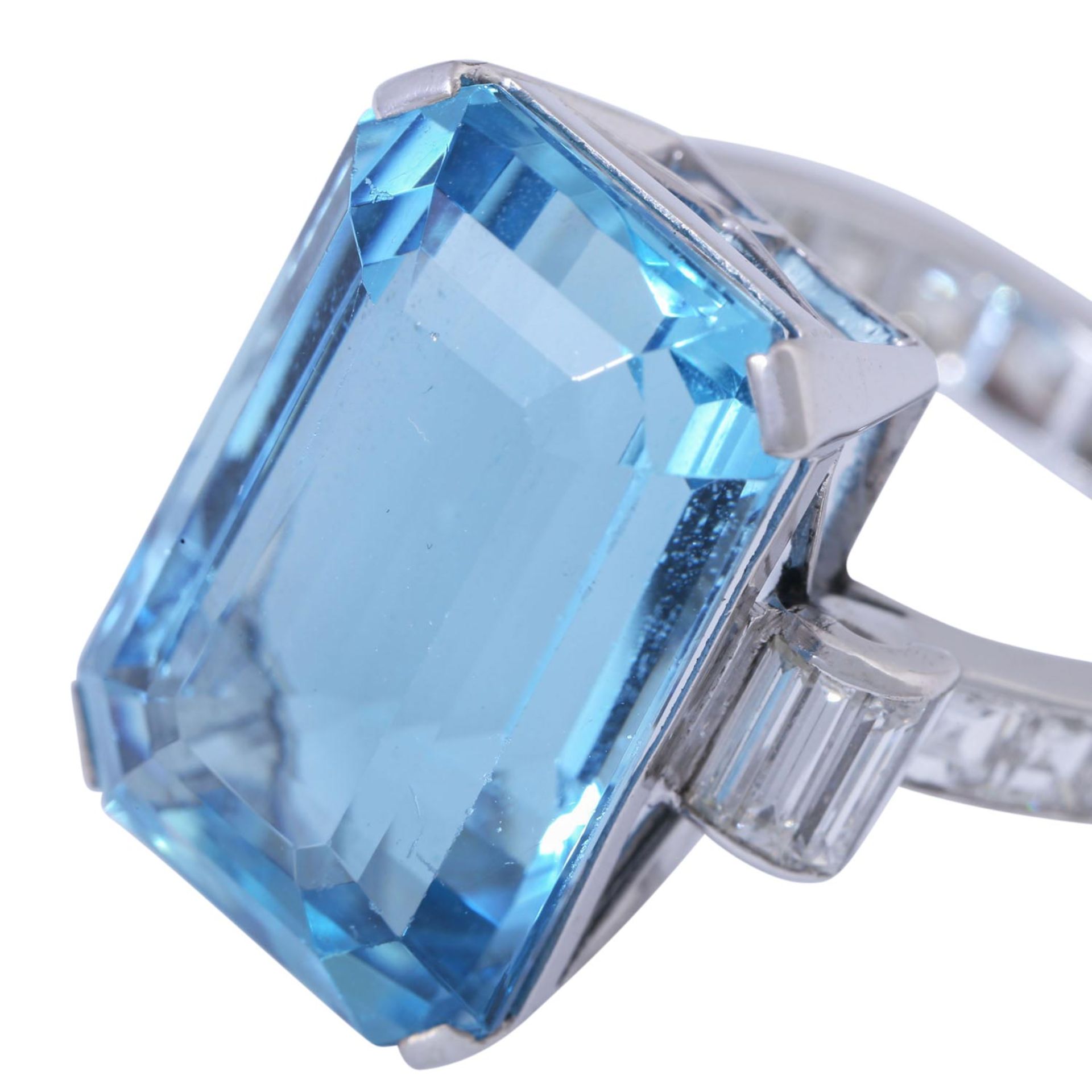 Ring mit hochfeinem Aquamarin ca. 15 ct - Bild 6 aus 6