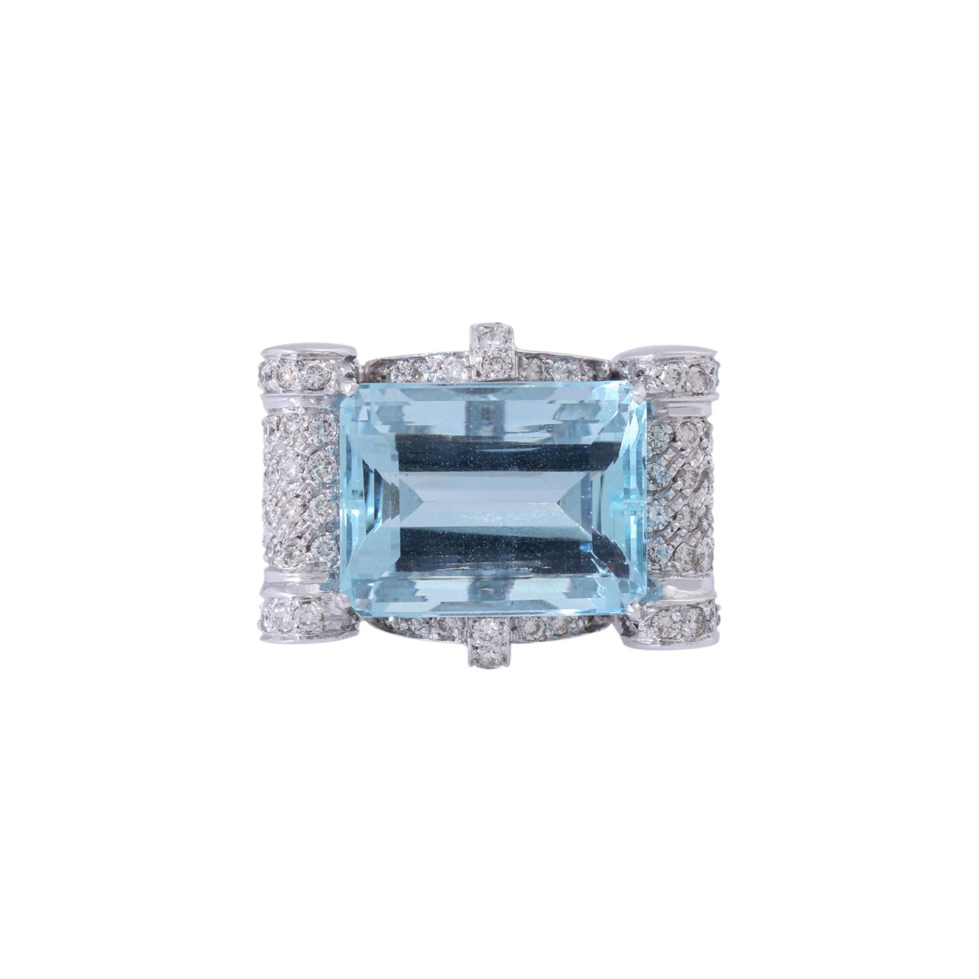 Ring mit Aquamarin ca. 19 ct und Brillanten - Image 2 of 5