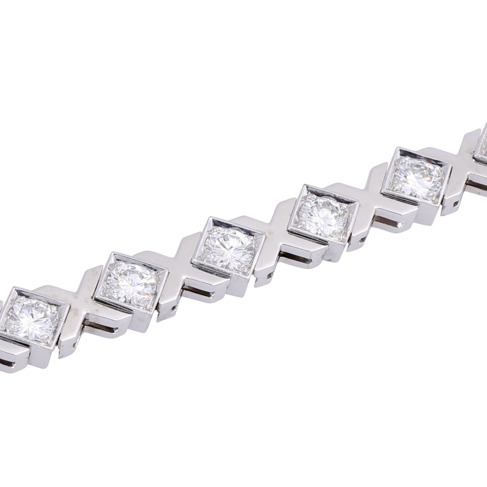 Armband mit 19 Brillanten zus. ca. 6,2 ct, - Bild 4 aus 5