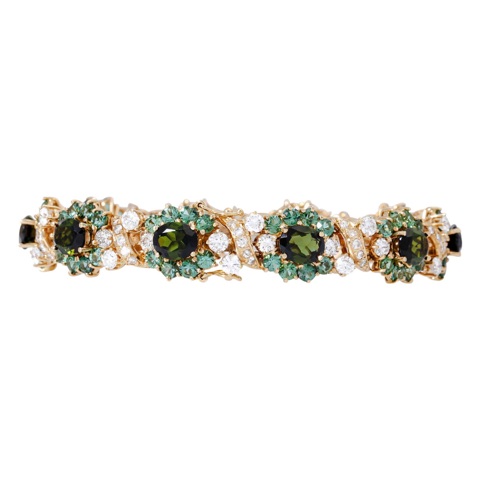 Armband mit grünen Turmalinen und Brillanten - Bild 2 aus 5