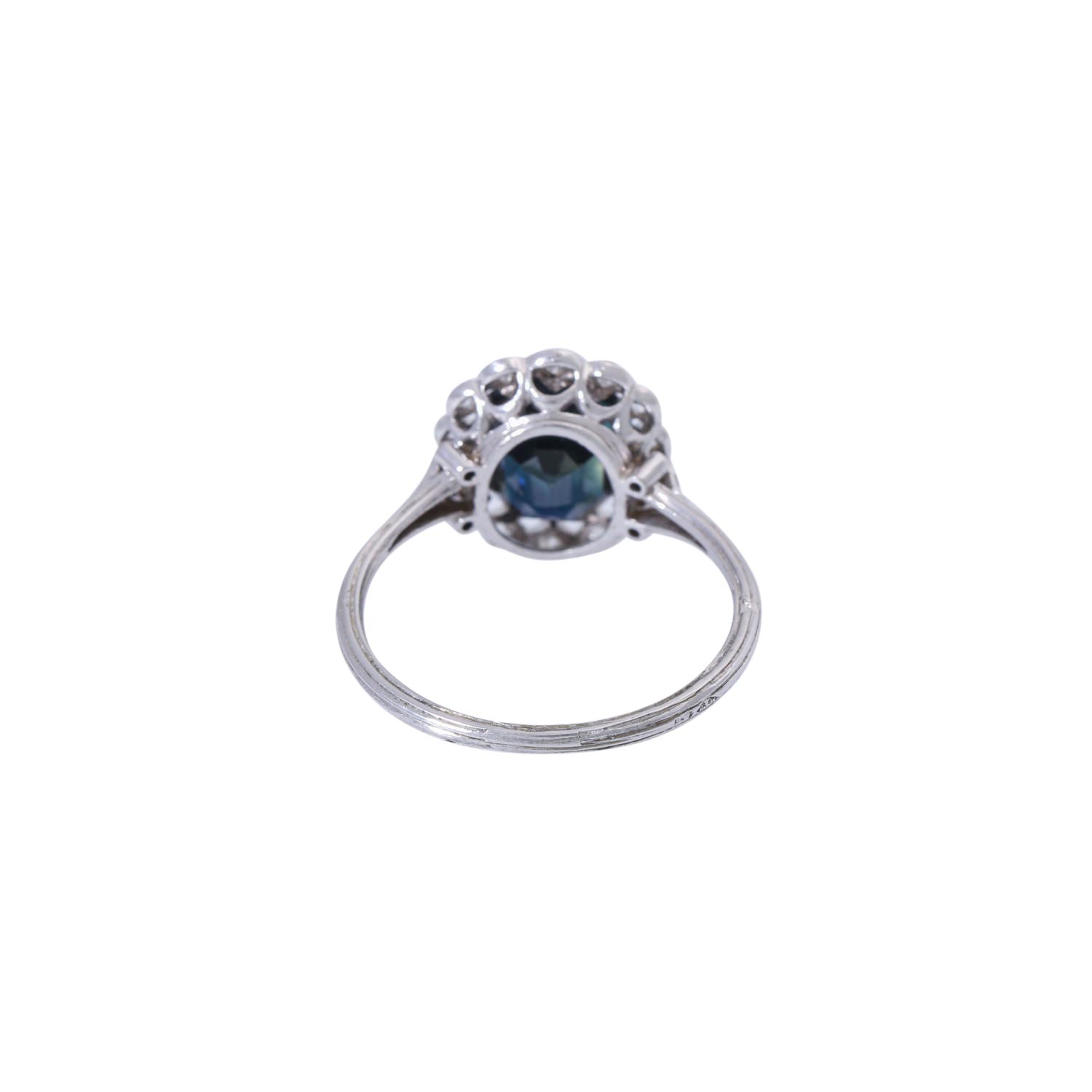 Art Déco Ring mit Saphir ca. 3,5 ct und Diamanten - Image 4 of 5