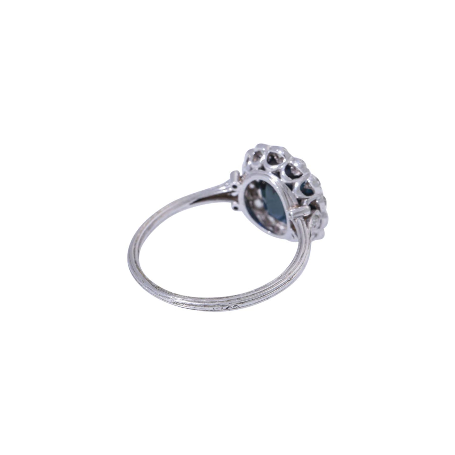 Art Déco Ring mit Saphir ca. 3,5 ct und Diamanten - Bild 3 aus 5