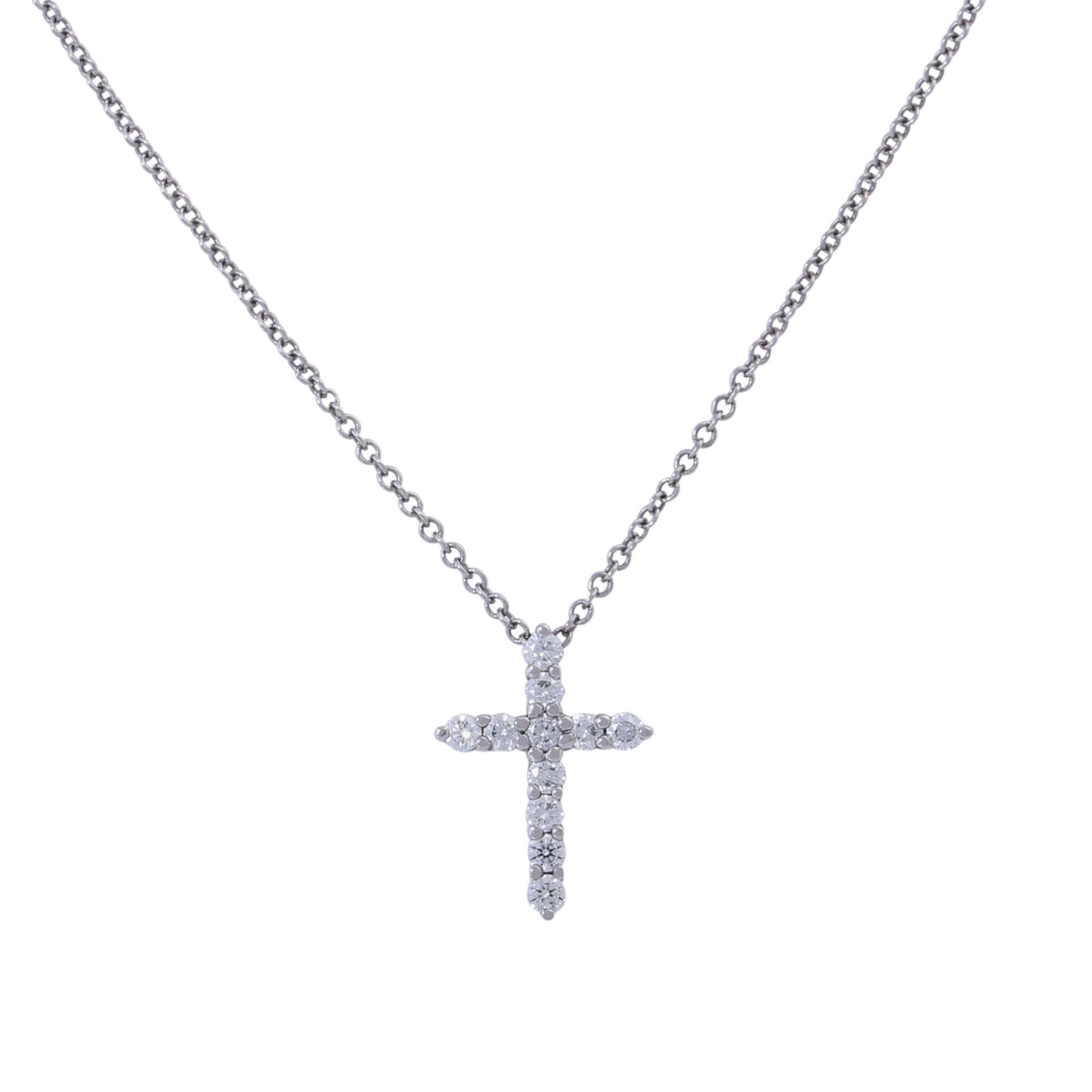 TIFFANY & CO Kette mit Anhänger "Kreuz" mit Brillanten,