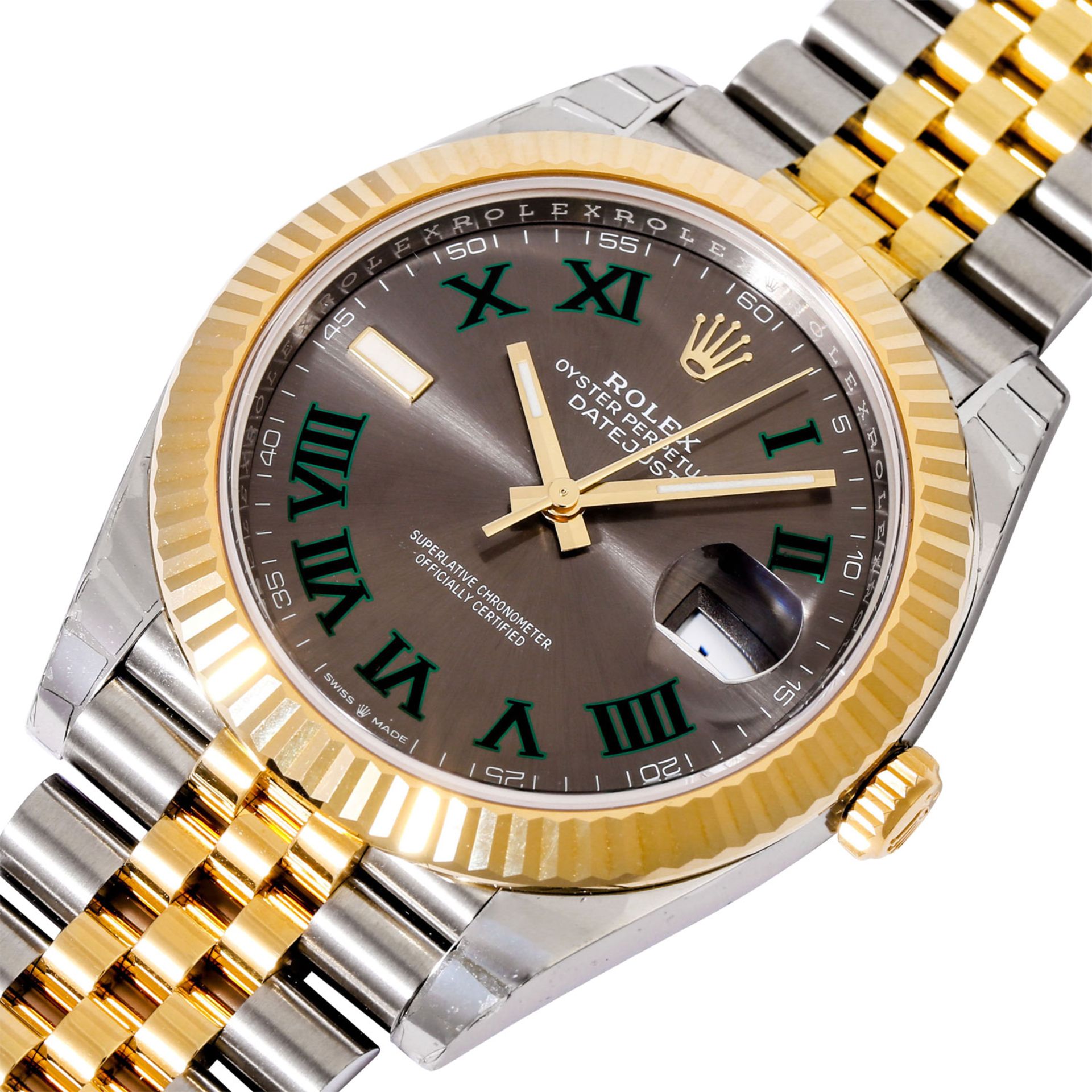 ROLEX Datejust 41 'Wimbledon', Ref. 126333. Armbanduhr. VERKLEBT. - Image 5 of 9