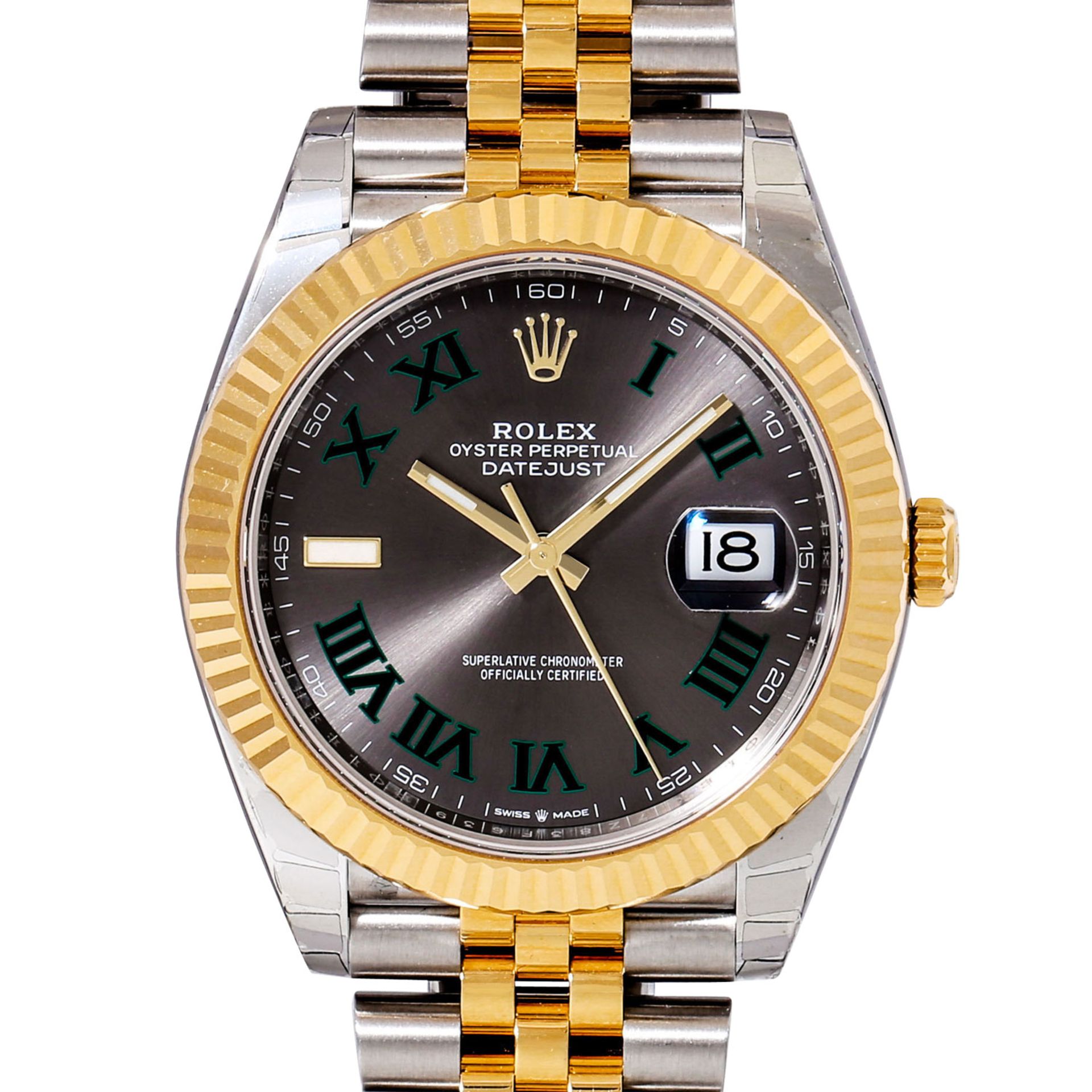 ROLEX Datejust 41 'Wimbledon', Ref. 126333. Armbanduhr. VERKLEBT.