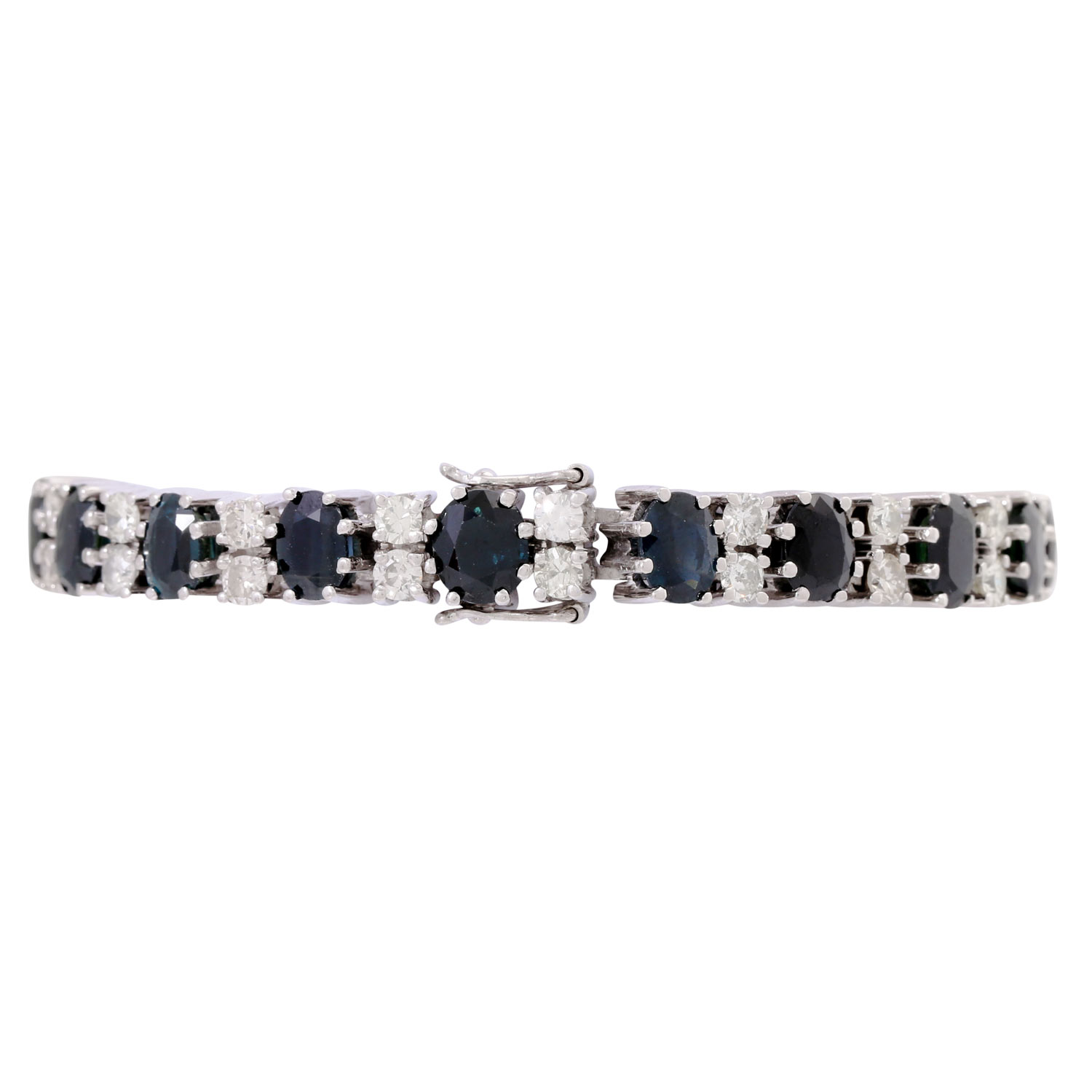 Armband mit 18 oval facettierten Saphiren und Diamanten zus. ca. 3,2 ct, - Image 2 of 5