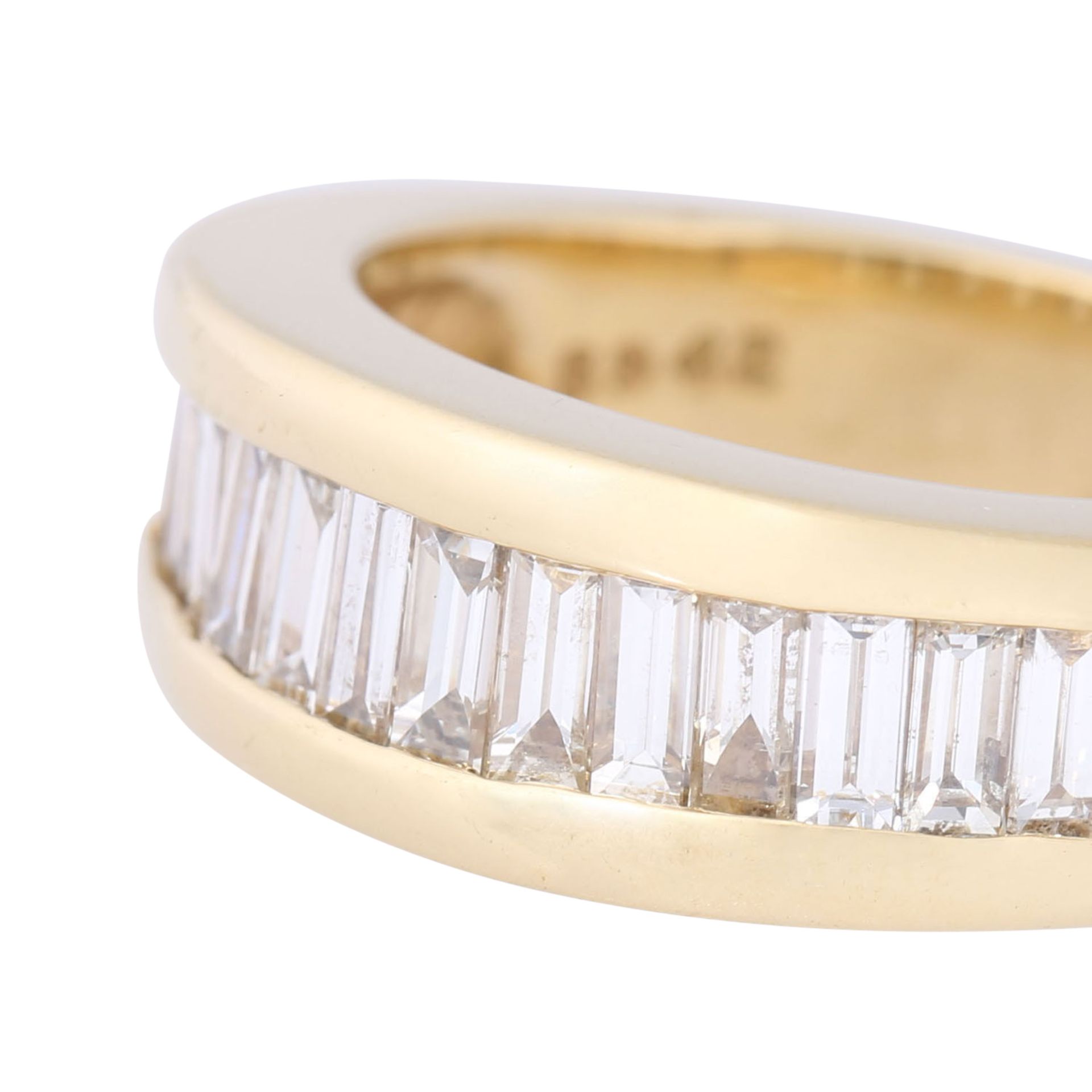 Ring mit Baguette-Diamanten zus. ca. 1 ct, - Bild 4 aus 4