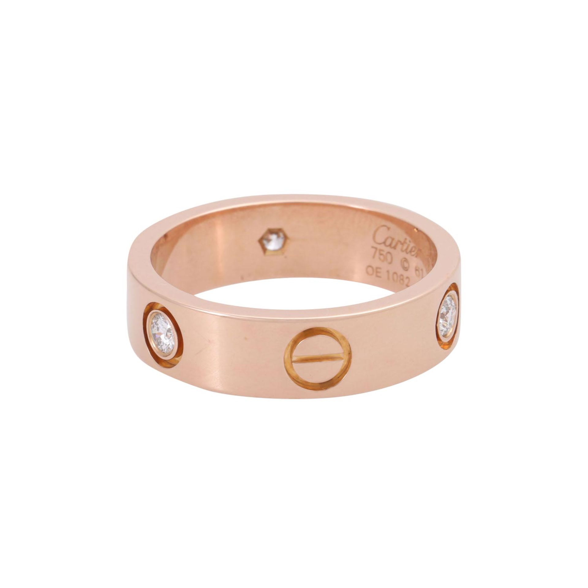 CARTIER Ring "Love" mit 3 Brillanten zus. ca. 0,22 ct,