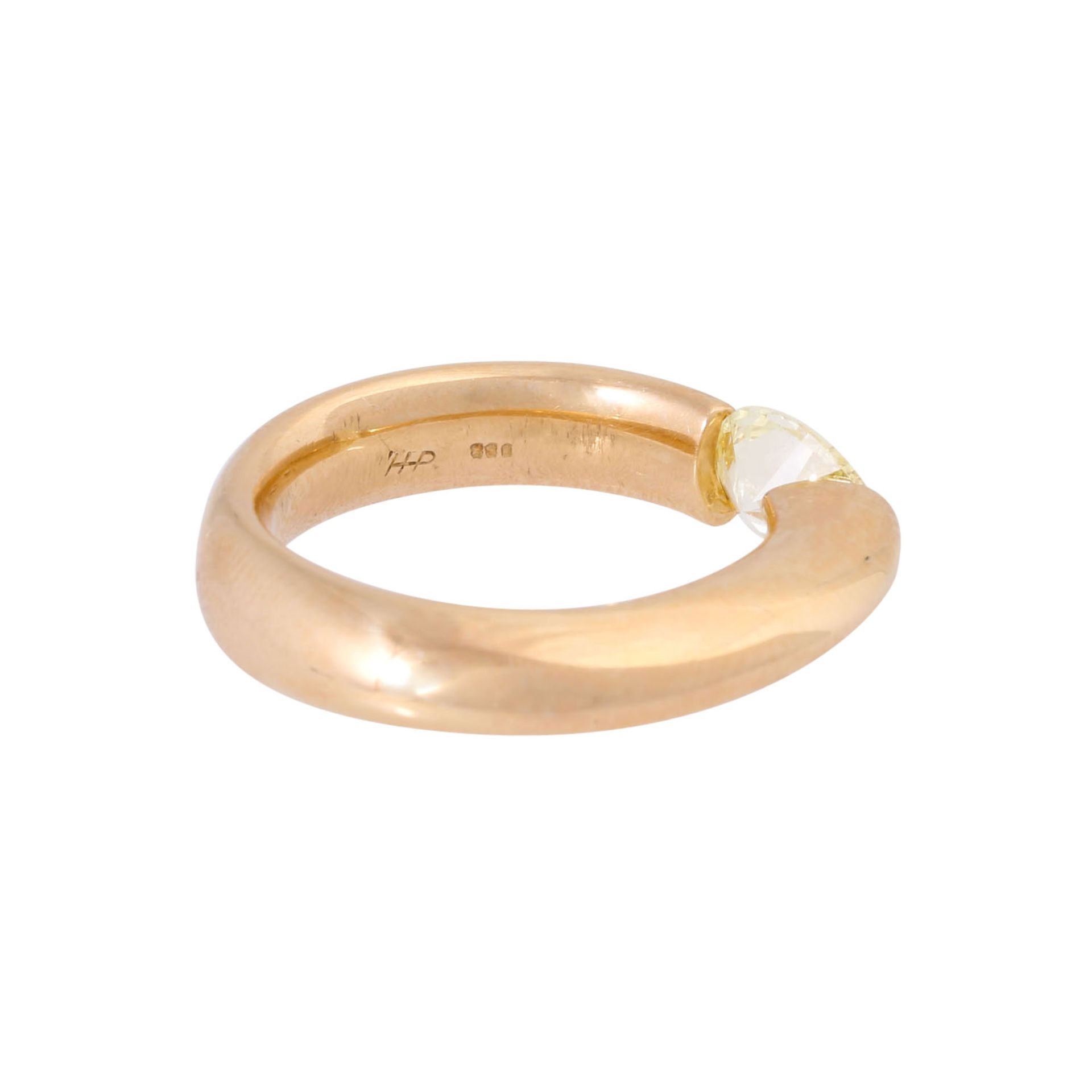 Unikat Spannring mit gelbem Diamanttropfen von ca. 0,7 ct, - Image 3 of 5